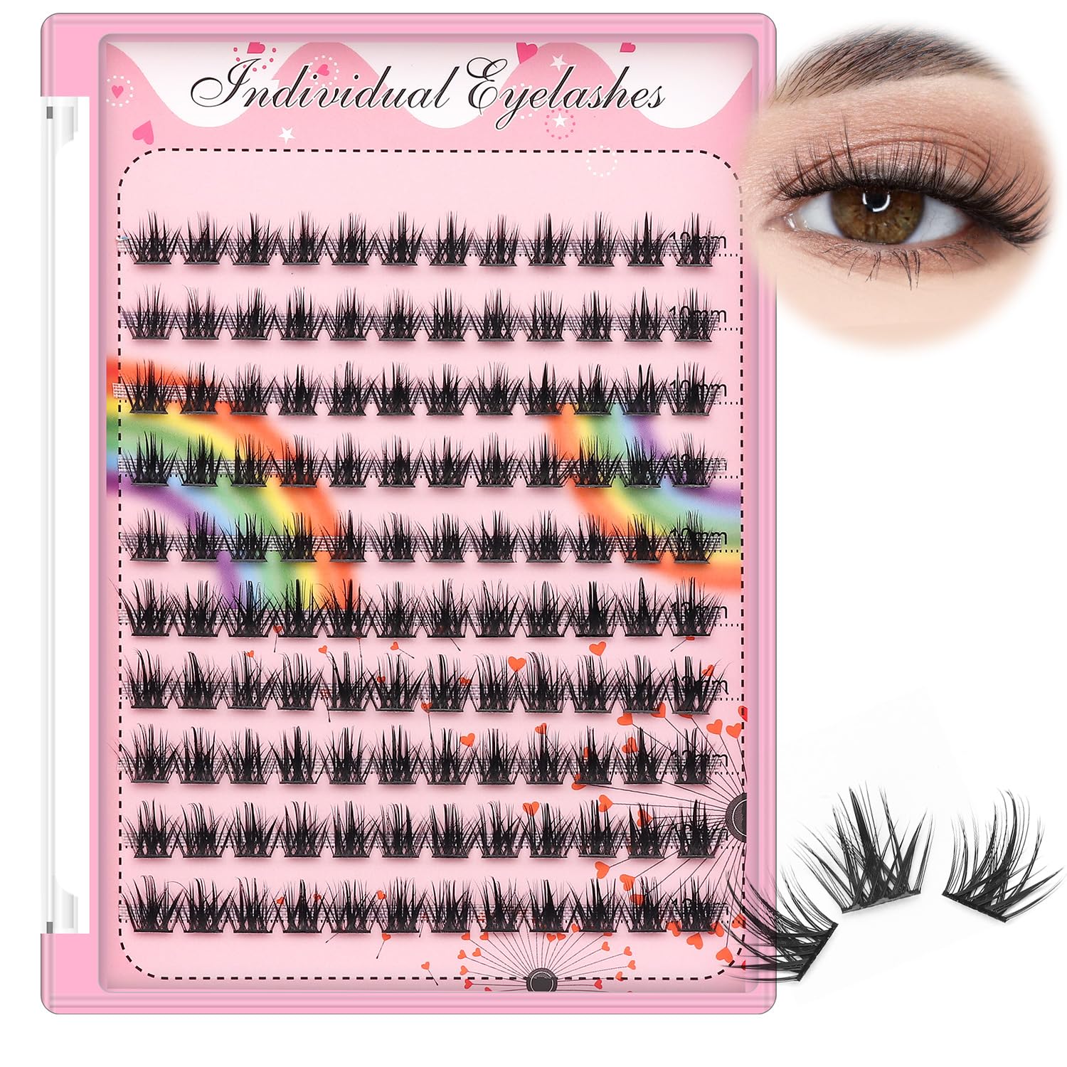 Premium Wispy Eyelash Extension Kit - 8-20mm Mixed Lengths (10+12mm, 12+14mm, 14+16mm, 16+18mm) - Natural Volume Lash Clusters for Professional Salon & DIY Home Use - Perfect for Weddings, Parties & Everyday Glam
