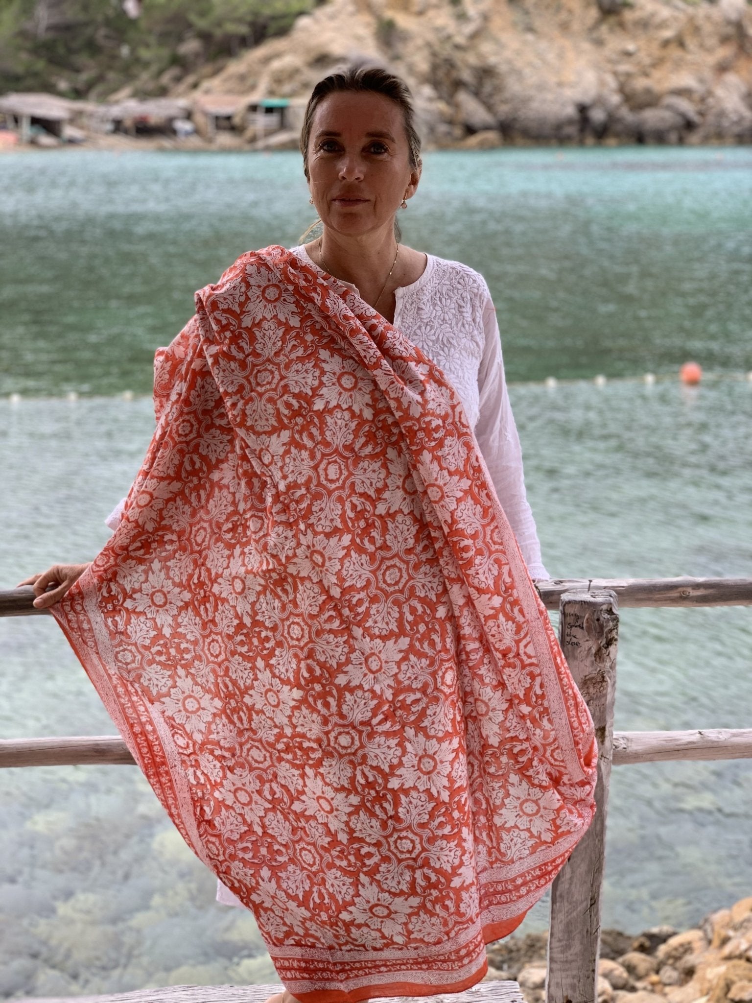 Handmade Block Print Cotton Sarong Pareo - Lightweight Beach Cover-Up, Boho Skirt, Summer Wrap for Women - Perfect for Beach, Pool, Yoga & Travel