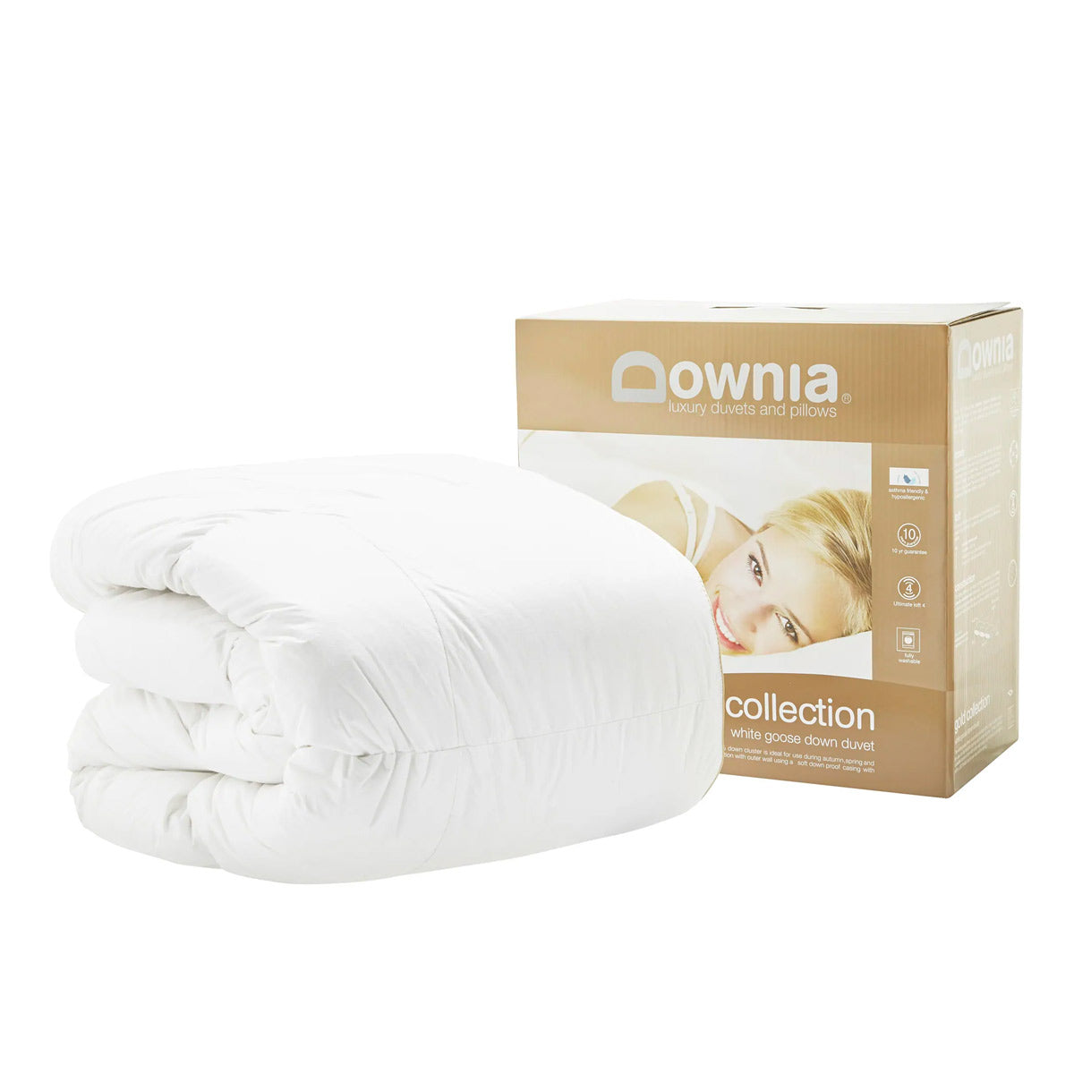 Premium White Goose Down Comforter - Luxury Gold Collection by Downia | Ultra-Soft & Hypoallergenic Bedding for All-Season Comfort in Master Bedrooms & Guest Rooms