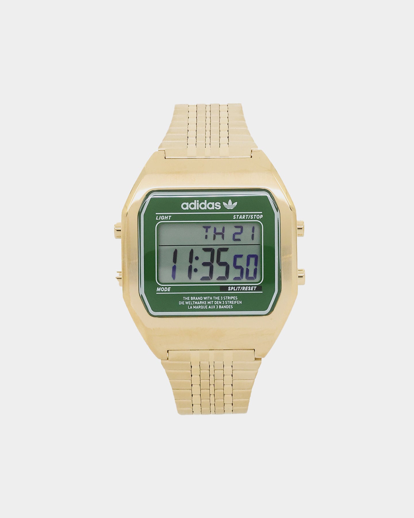 Adidas Digital Two 36MM Gold/Green Watch - Stylish Unisex Sports Watch with Digital Display for Running, Gym & Outdoor Activities