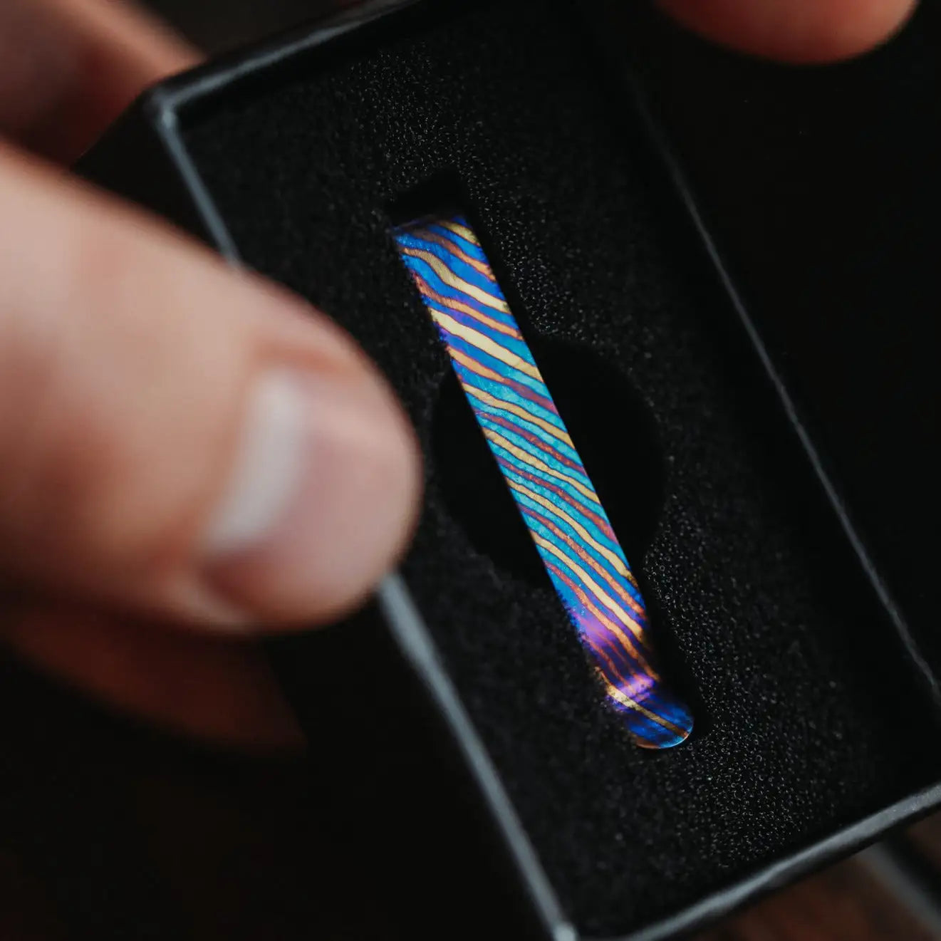 Premium Titanium Damascus Pen Clip - Handcrafted EDC Pocket Knife & Pen Holder for Everyday Carry (EDC) - Perfect for Notebooks, Journals & Office Accessories