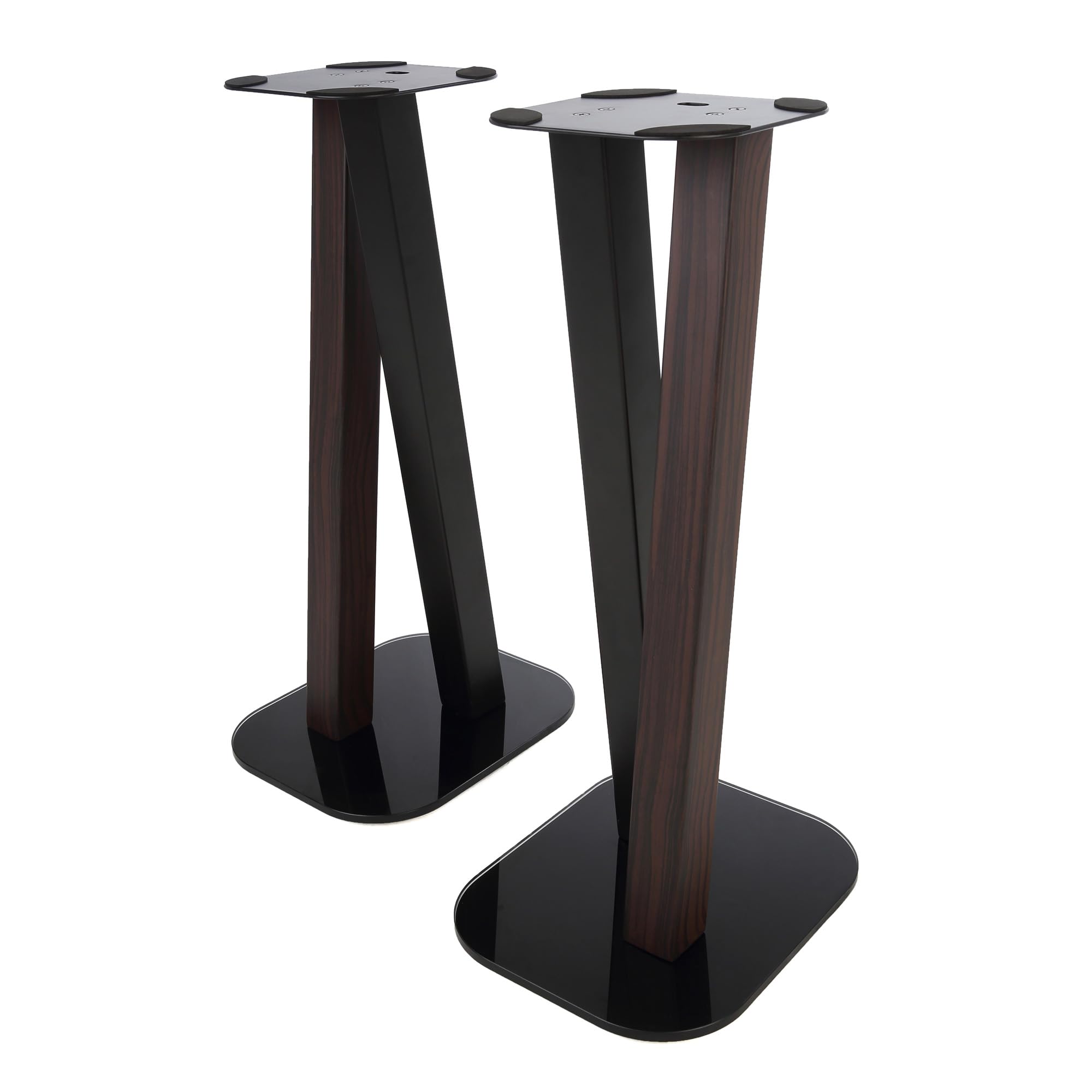 EXIMUS 600 Series Universal Speaker Floor Stands - Adjustable Height, Espresso Black - Perfect for Home Theater, Studio Monitors & Bookshelf Speakers