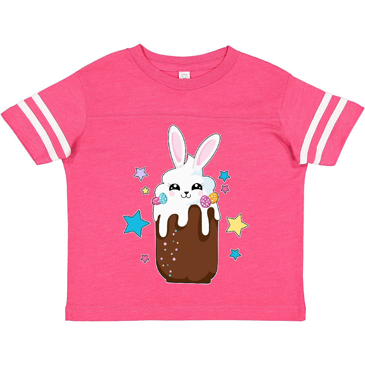 Easter Chocolate Bunny Drink with Stars Toddler T-Shirt - Cute Easter Outfit for Kids & Toddlers - Perfect for Easter Celebrations, Family Photos & Spring Festivals