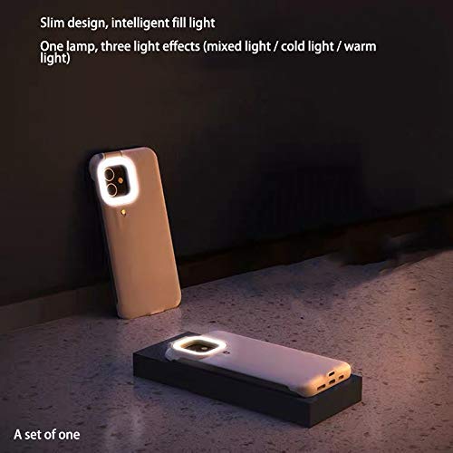 Voragrl Fill Light Selfie Phone Case with Beauty Ring Flash - Compatible with iPhone 12 (White) | Perfect for Night Photography, Vlogging & Social Media Content Creation