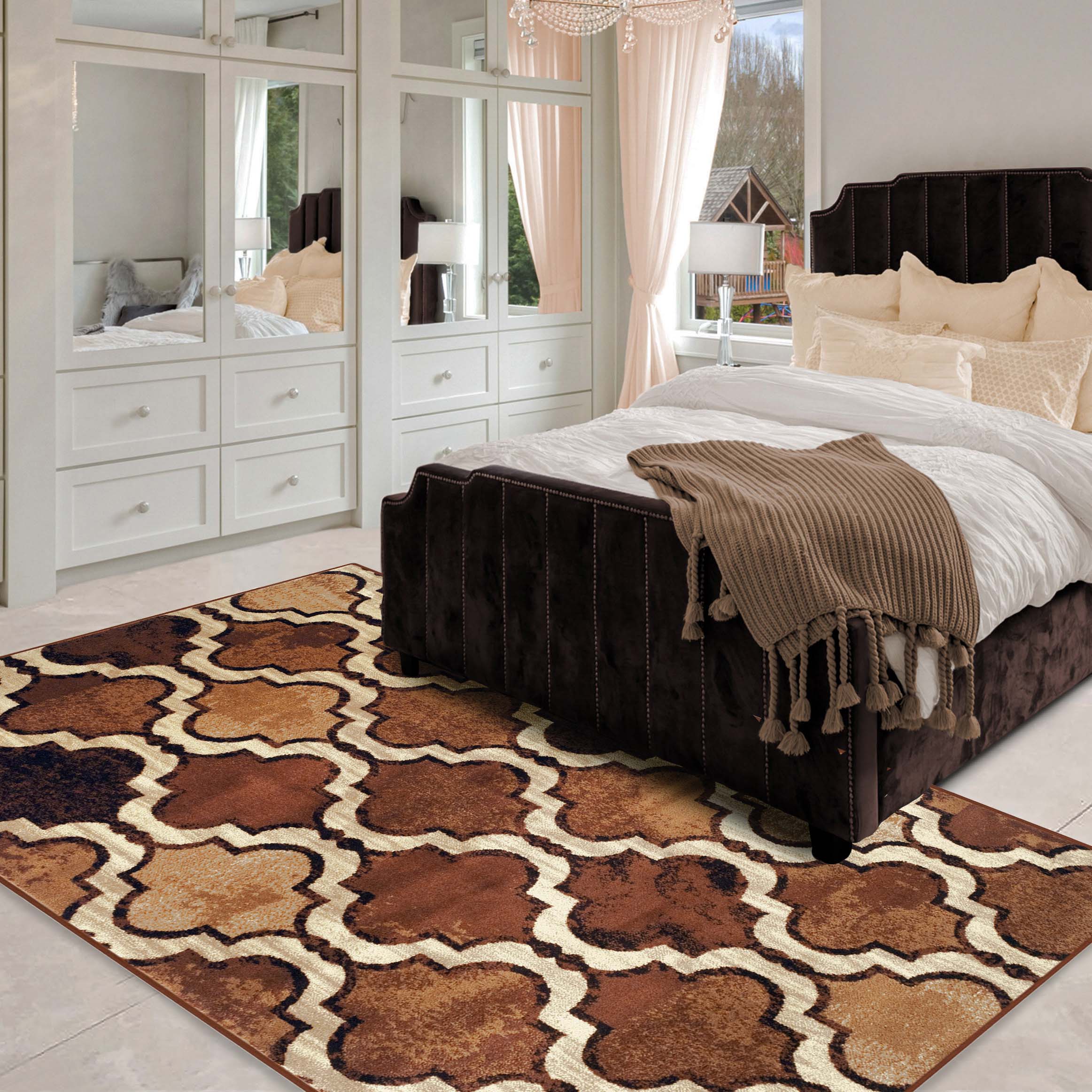 Viking Geometric Trellis Indoor Area Rug & Runner - Non-Slip Boho Chic Carpet for Living Room, Bedroom, Hallway - Perfect for Nordic Home Decor & Cozy Spaces