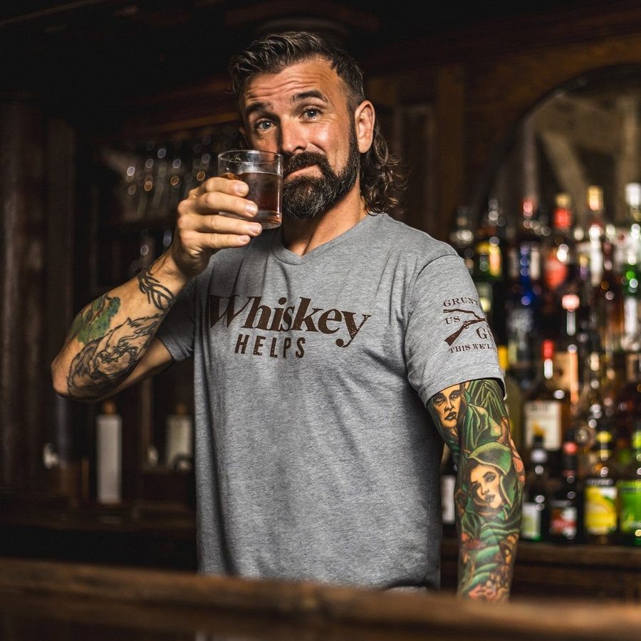 Whiskey Helps? Funny Whiskey Lover T-Shirt for Men & Women - Dark Heather Gray - Perfect for Parties, Bars, and Casual Wear