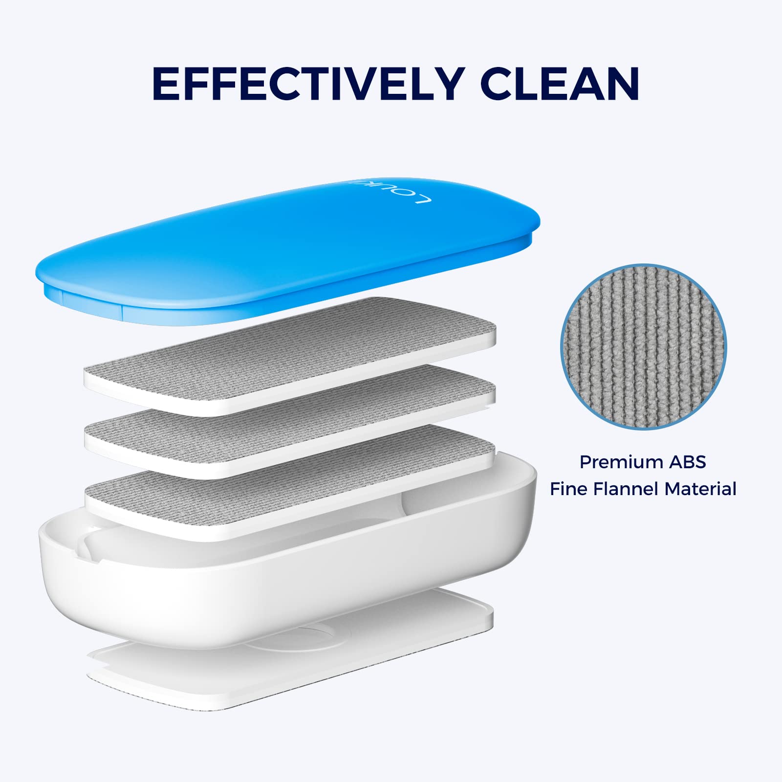 Magnetic Whiteboard Eraser with 3 Replaceable Felt Pads - 4-in-1 Glass Dry Erase Board Cleaner (Blue) - Includes 3.4 fl oz Whiteboard Cleaner - Perfect for Classrooms, Offices & Home Use