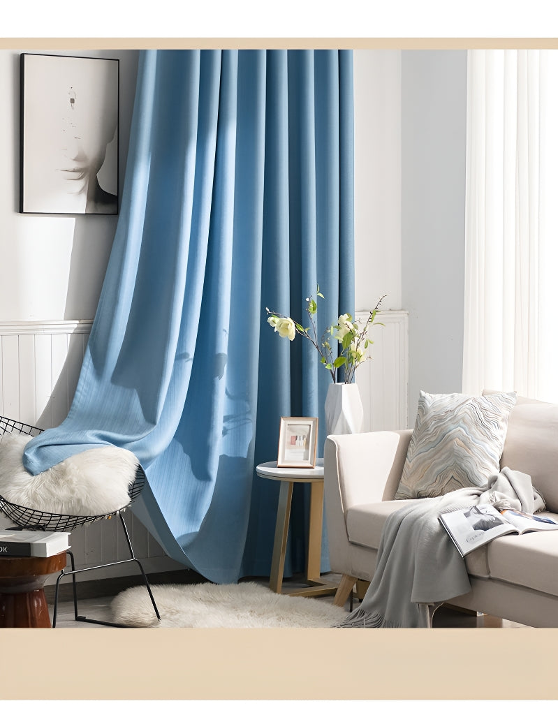 April Cotton Minimalist Blackout Curtains - Custom Size for Bedroom, Living Room & Nursery - Light Blocking & Noise Reducing Window Treatments