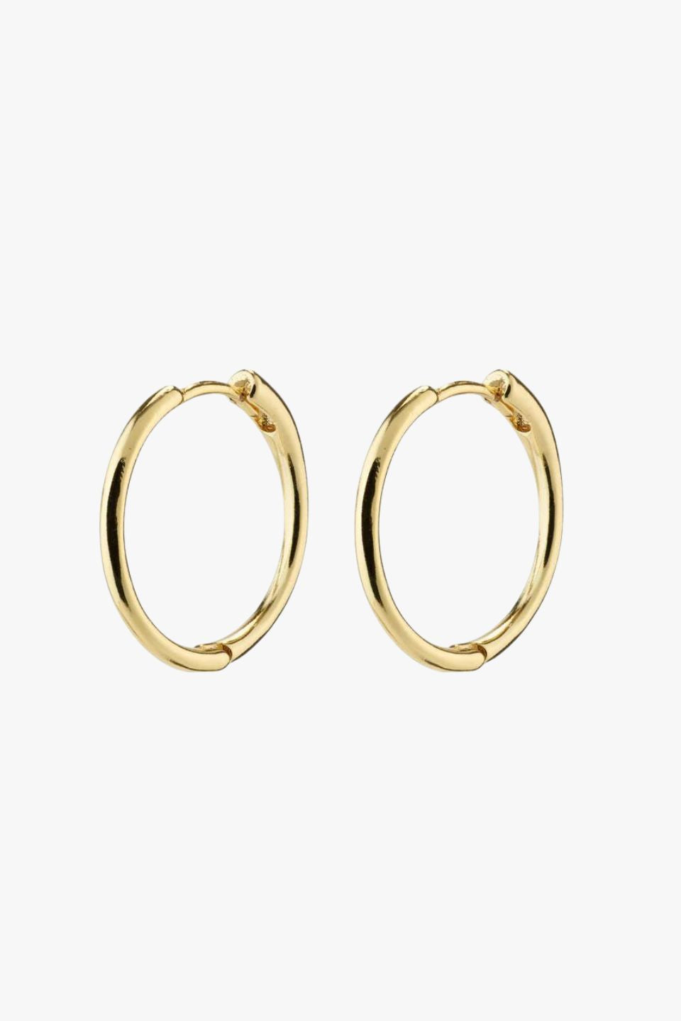 Eanna Medium Hoops Recycled Gold Plated Earrings for Women - Sustainable Fashion Jewelry for Everyday Wear & Special Occasions