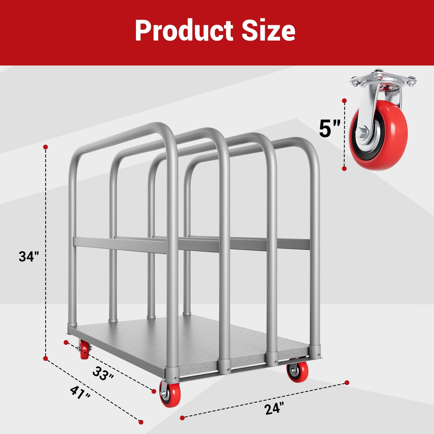 GARVEE 2-in-1 Heavy Duty Steel Panel Truck Cart - 2000 lbs Capacity Platform Cart with Swivel Casters & 4 Side Handrails - Flat Bed Utility Cart for Garage, Home, Warehouse, Construction Site - Perfect for Moving Lumber, Drywall, and Heavy Equipment