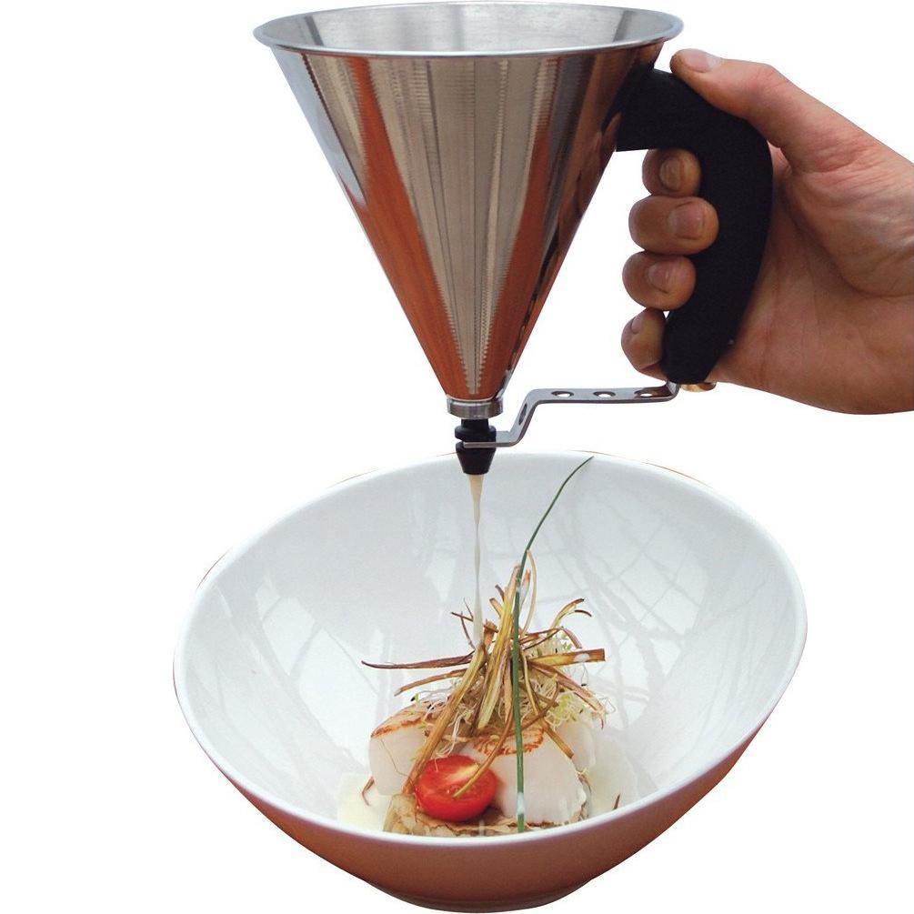 DE BUYER Mini Piston Funnel 0.8L - Stainless Steel Kitchen Funnel for Precise Pouring | Ideal for Cooking, Baking, Oil Transfer & DIY Projects