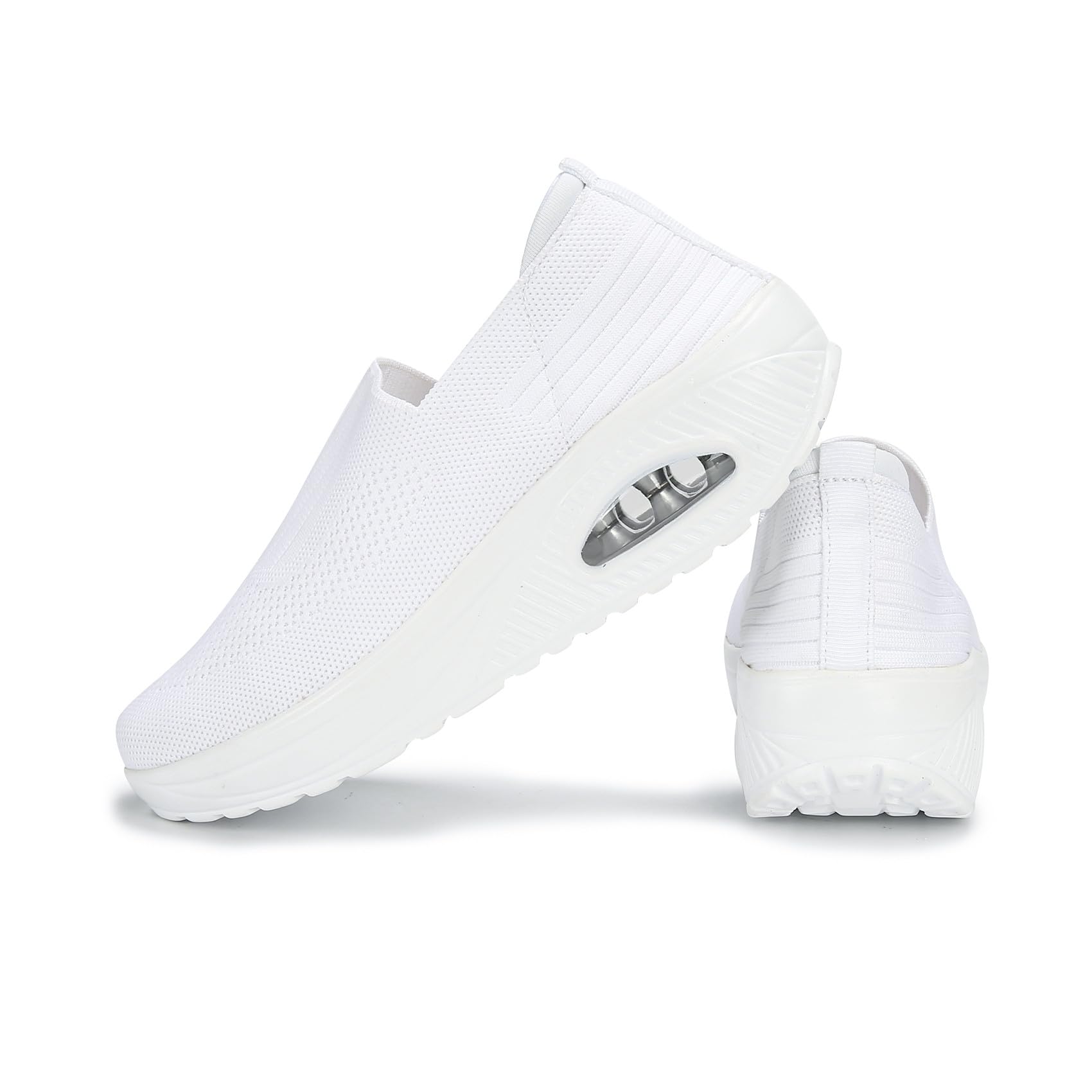 EnllerviiD Women's Mary Jane Sneakers - Non-Slip Platform Air Cushion Walking Shoes with Orthotic Support, Lightweight Healthcare Rocker Wedge for Comfort & Posture | Perfect for Work, Travel & Daily Activities
