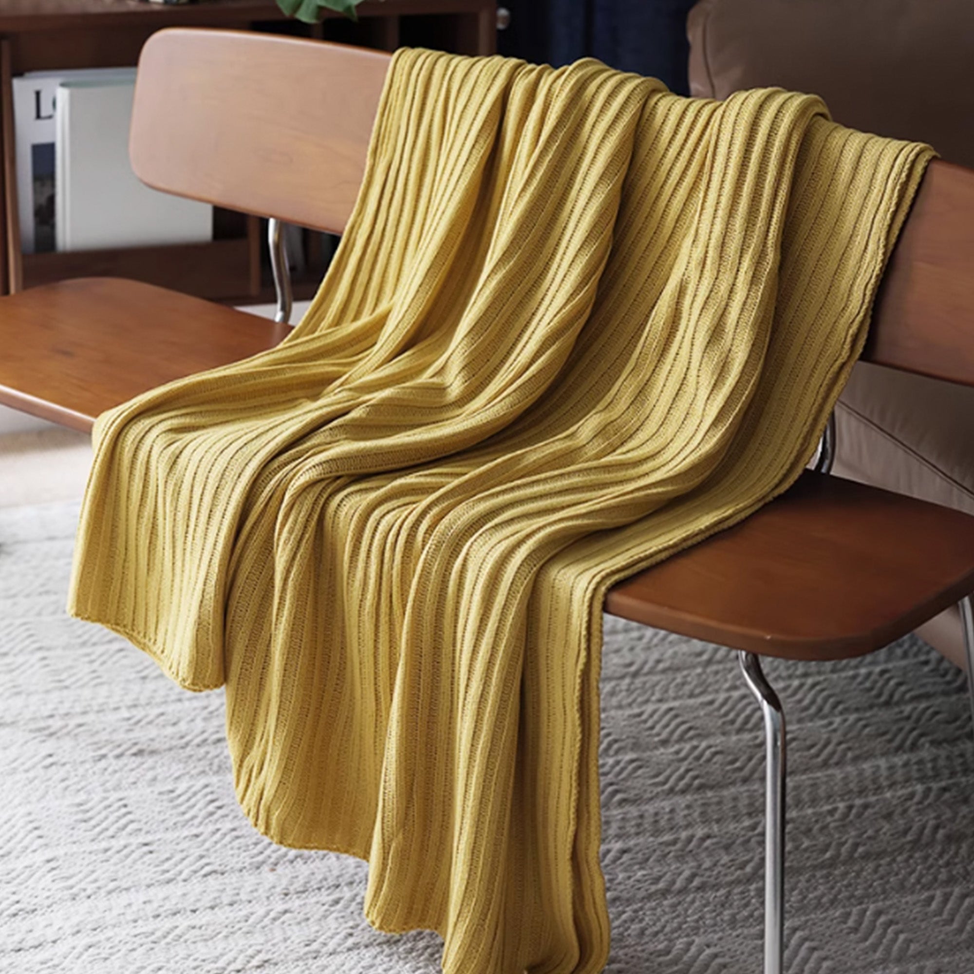 Soft Cozy Ribbed Knit Throw Blanket for Couch & Bed - Warm Textured Blanket for Winter, Home Decor, Gift Idea