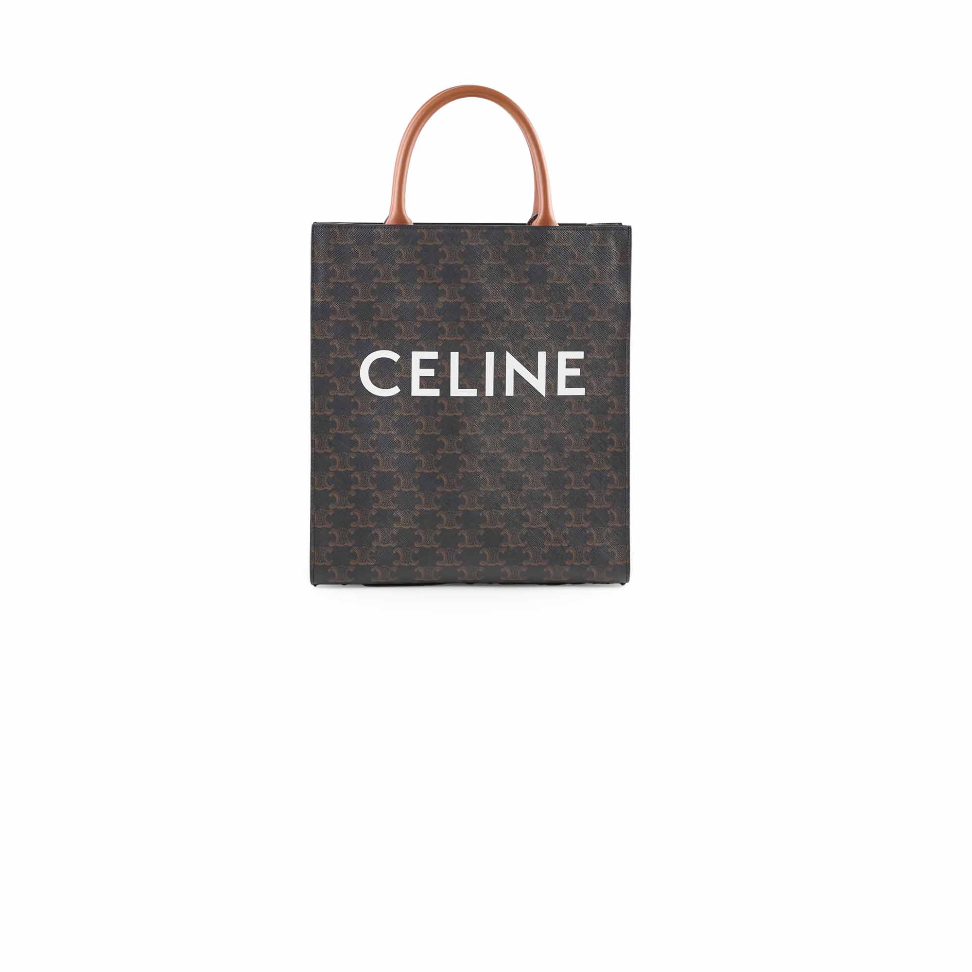 Celine Vertical Cabas Canvas Tote Bag in Brown | Luxury Designer Handbag for Women | Perfect for Work, Travel & Everyday Use