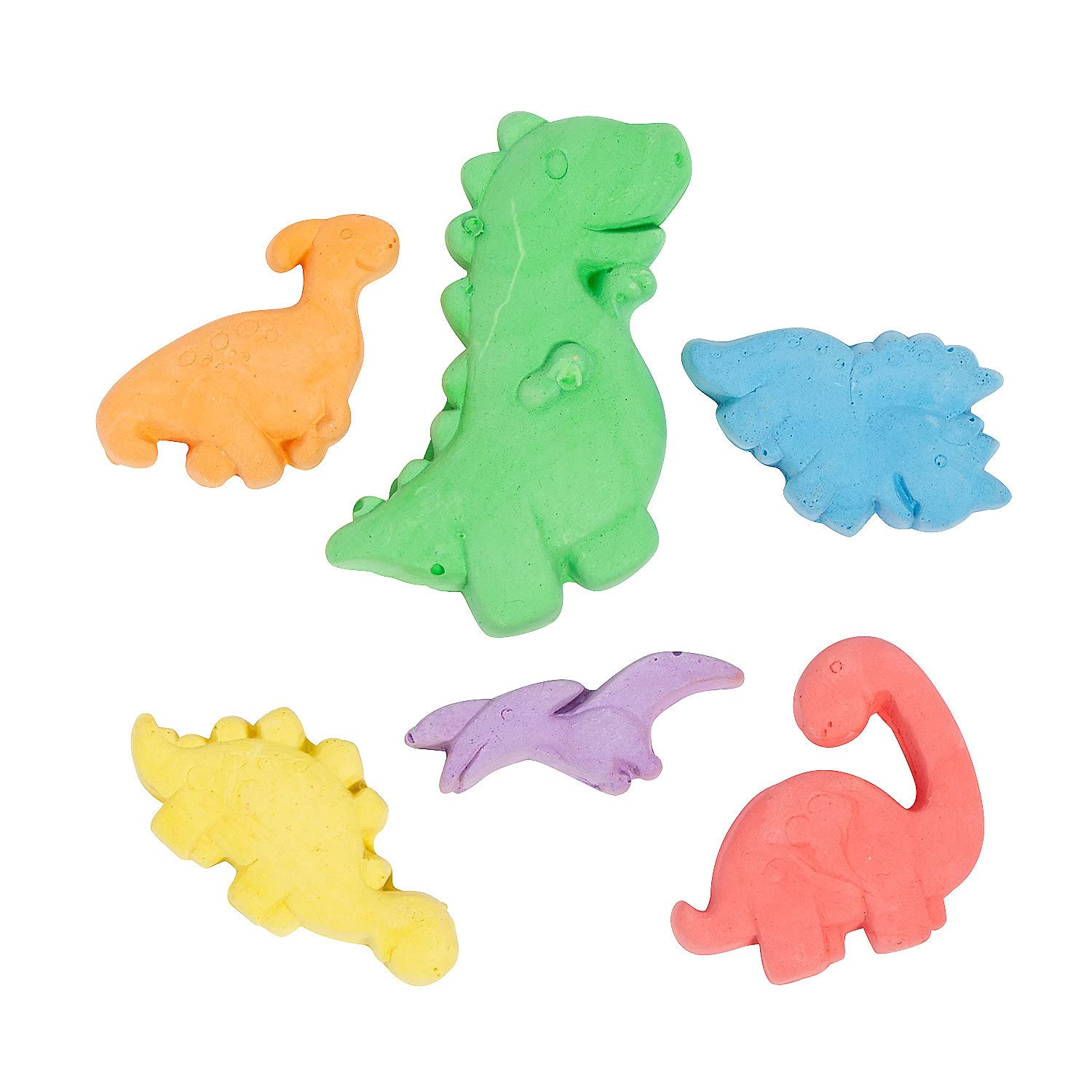 Dinosaur-Shaped Sidewalk Chalk Set - 6 Piece Non-Toxic Outdoor Chalk for Kids | Fun Express Creative Drawing & Playtime for Driveways, Patios & Sidewalks