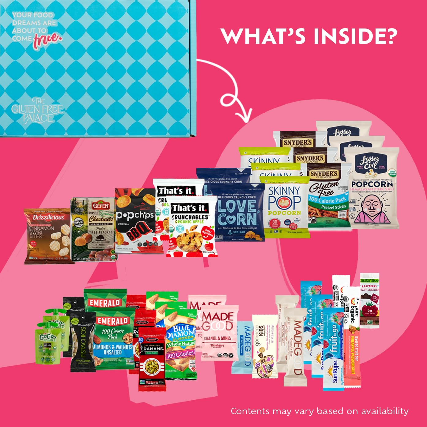 Gluten Free 100 Calorie Snacks Variety Pack - Healthy Low Calorie Vegan Snacks with Protein Bars & Nuts - 40 Count Care Package Gift Basket for Office, School & Travel
