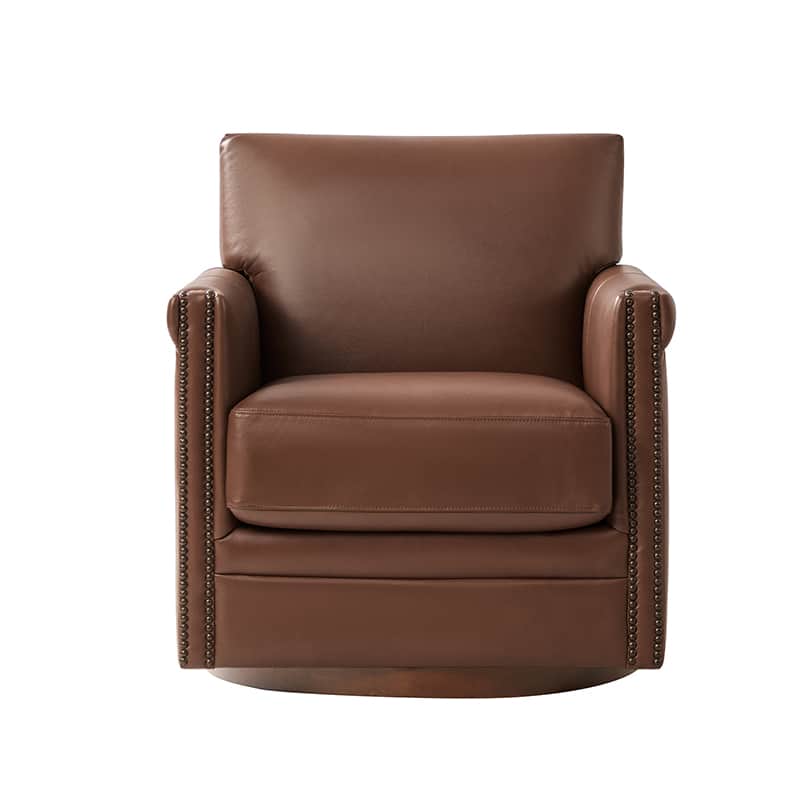 Sonam Genuine Leather Swivel Chair - 360 Degree Rotating Executive Office Chair with Adjustable Height for Home & Office Workspace - Ergonomic Comfort for Long Hours Sitting
