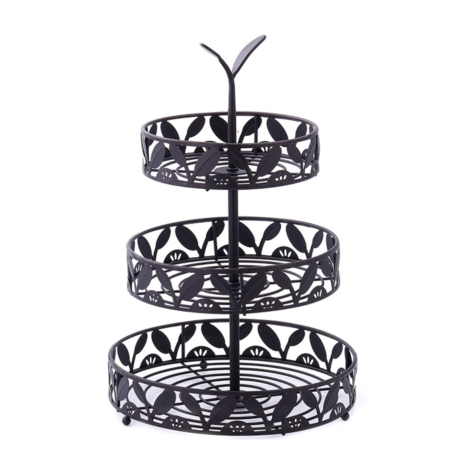 3-Tier Countertop Fruit Basket Holder & Decorative Bowl Stand - Space Saving Kitchen Organizer for Fruits, Vegetables, Snacks - Perfect for Countertop, Pantry, Dining Table & Home Decor