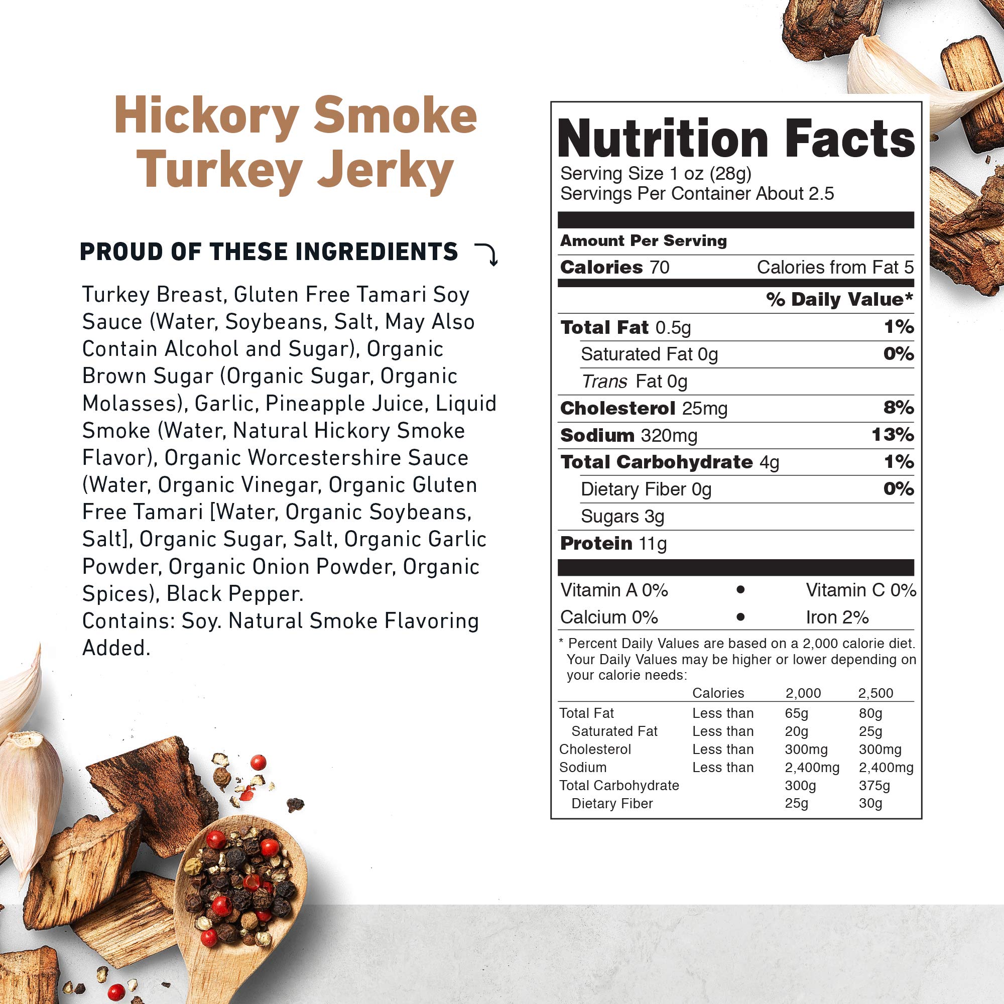 Country Archer Hickory Smoked Turkey Jerky - High Protein, Gluten Free, Keto-Friendly Meat Snack (2.5oz Pack of 4) | Perfect for Hiking, Camping & On-the-Go Nutrition