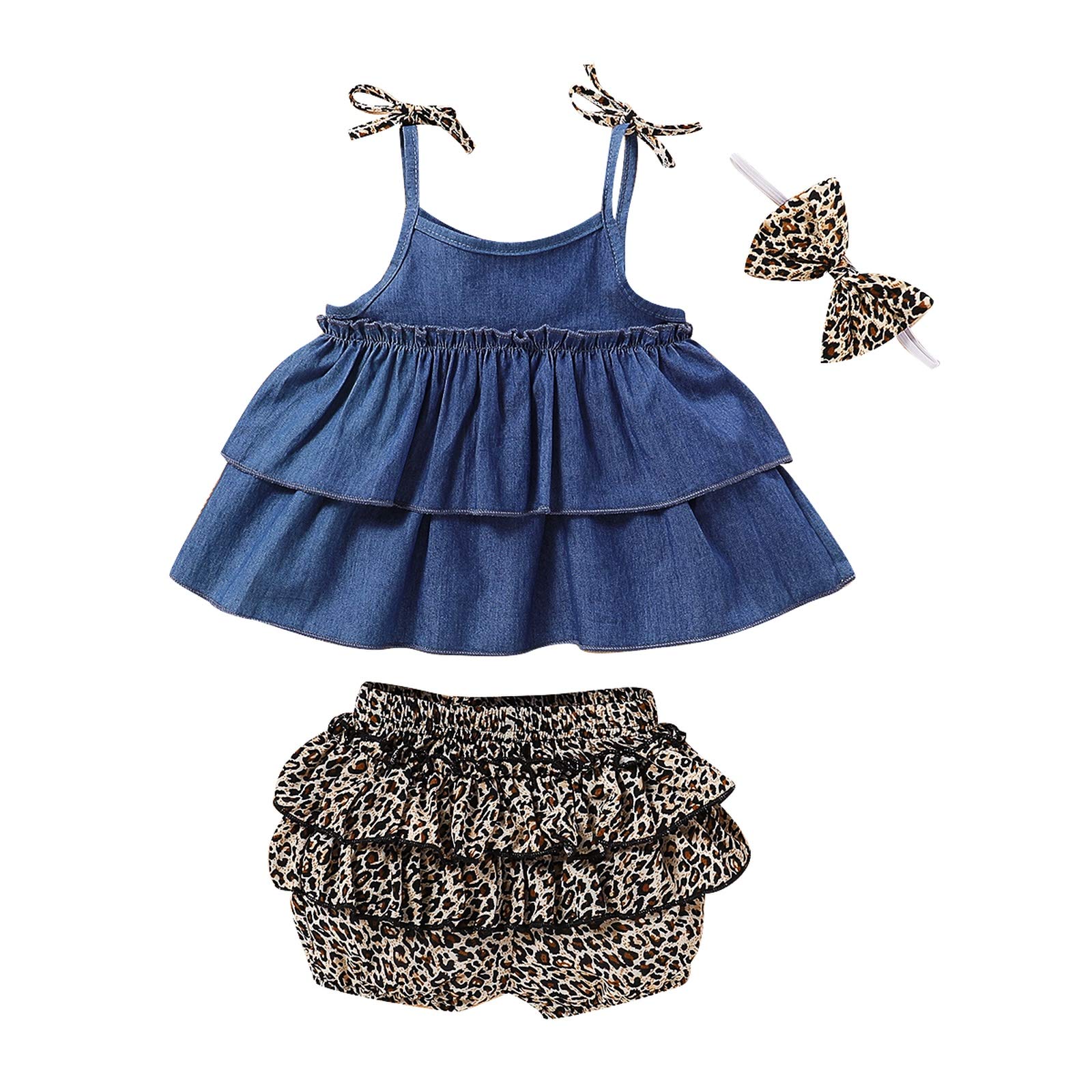Tikoubabe Toddler Girl Summer Outfits - Cute Halter T-Shirt & Shorts Set | Playtime & Beach Wear