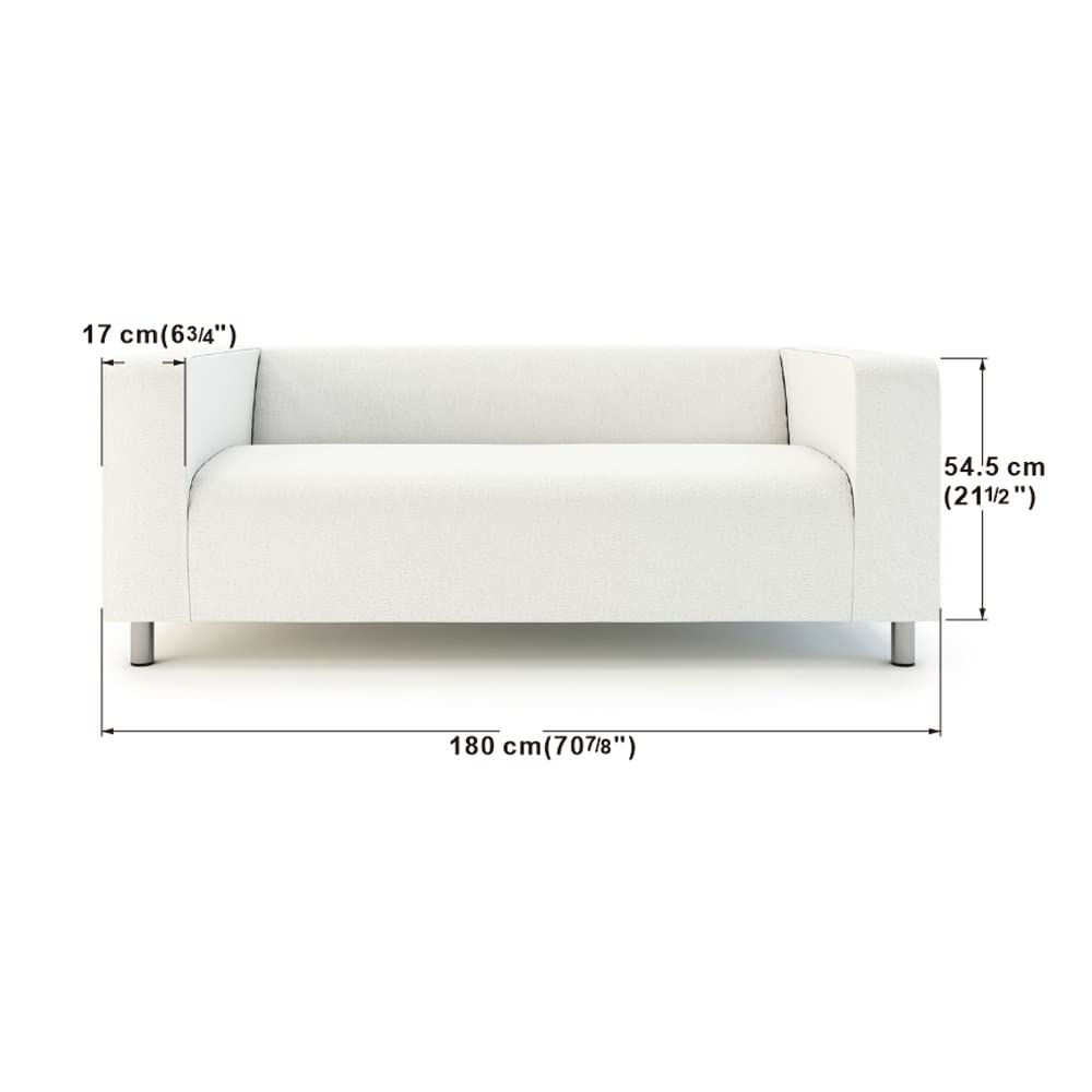 MASTERS OF COVERS Klippan 2-Seater Sofa Slipcover - Grey Velvet Stretchable Furniture Protector | Classic Style | Handmade | Machine Washable | Perfect for Living Room, Bedroom & Home Decor