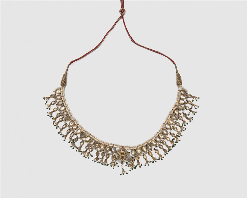 Antique 43.80 Grams Indian 18K Yellow Gold Choker Necklace for Women - Elegant Bridal Jewelry, Wedding Gift, Party Accessory