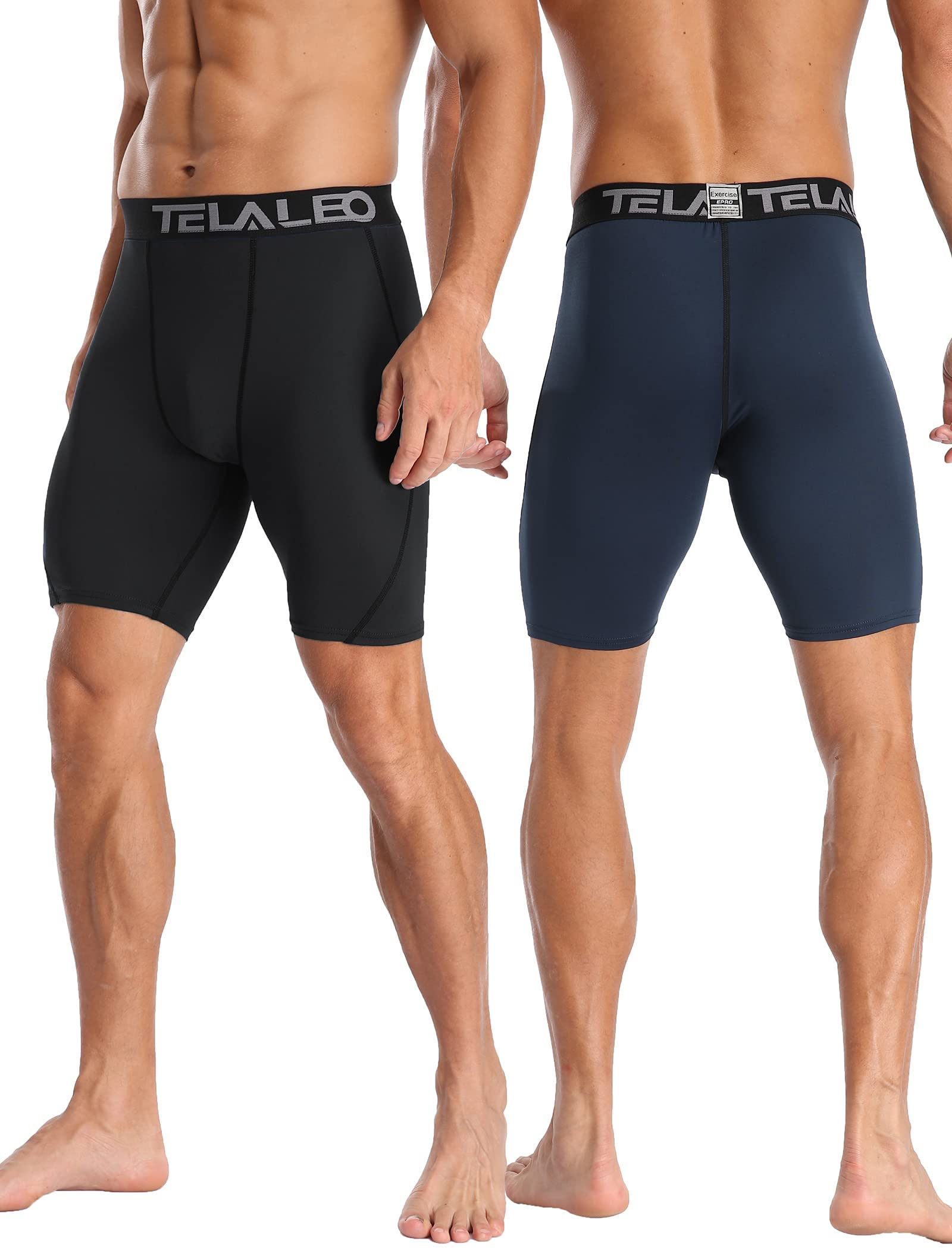 TELALEO 6-Pack Men's Compression Shorts - Breathable Spandex Workout Shorts for Running, Gym & Sports - Performance Baselayer Underwear for Active Lifestyles