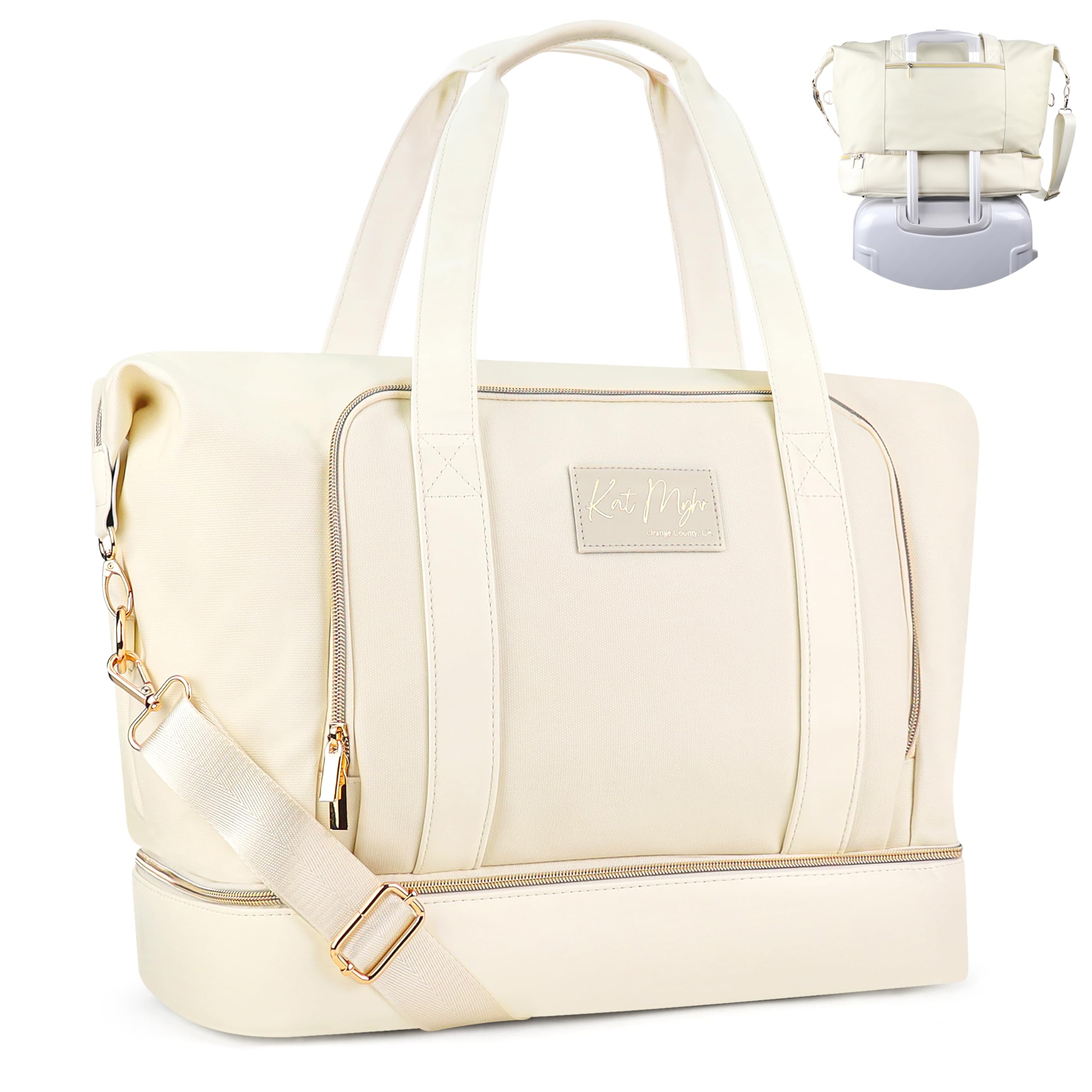 Women's Travel Weekender Bag - Large Duffle Overnight Bag with Shoe Compartment, Carry-On Approved for Airplane - Perfect for Gym, Weekend Trips & Business Travel