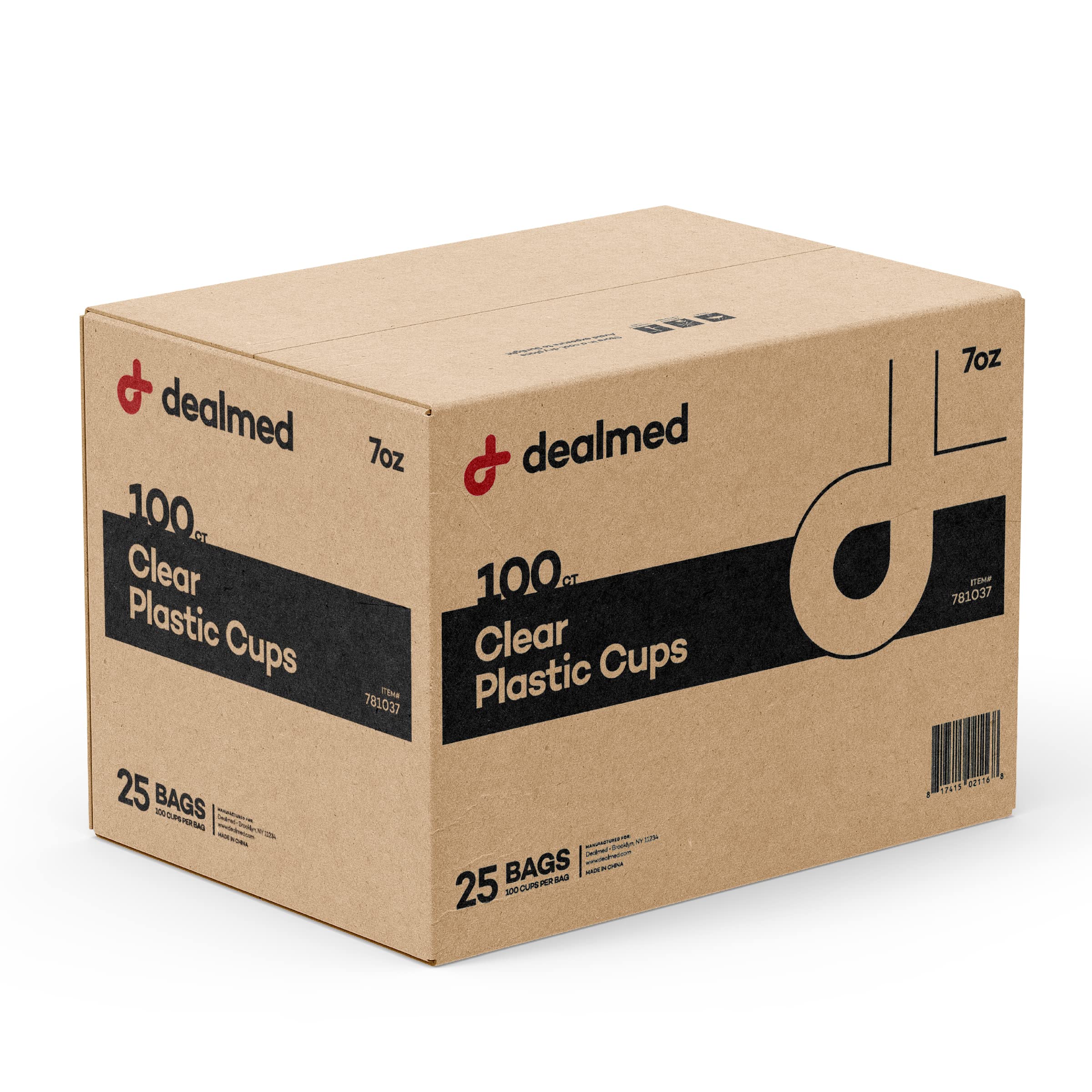 Dealmed 7 oz. Disposable Plastic Cups - 100% Recyclable Drinking Cups for Doctor Offices, Hospitals, Schools, Home Use | Bulk Pack of 2500 | Perfect for Medical Exams, Hydration, Parties & Events