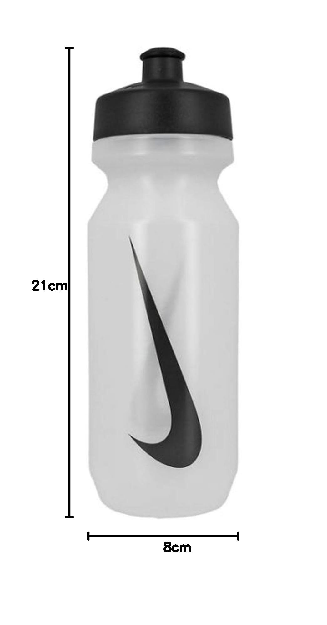 Nike Big Mouth Water Bottle 2.0 - 22oz (650ml) BPA-Free Sports Water Bottle with Leak-Proof Lid - Clear/Black/Black - Perfect for Gym, Running, Hiking & Outdoor Activities