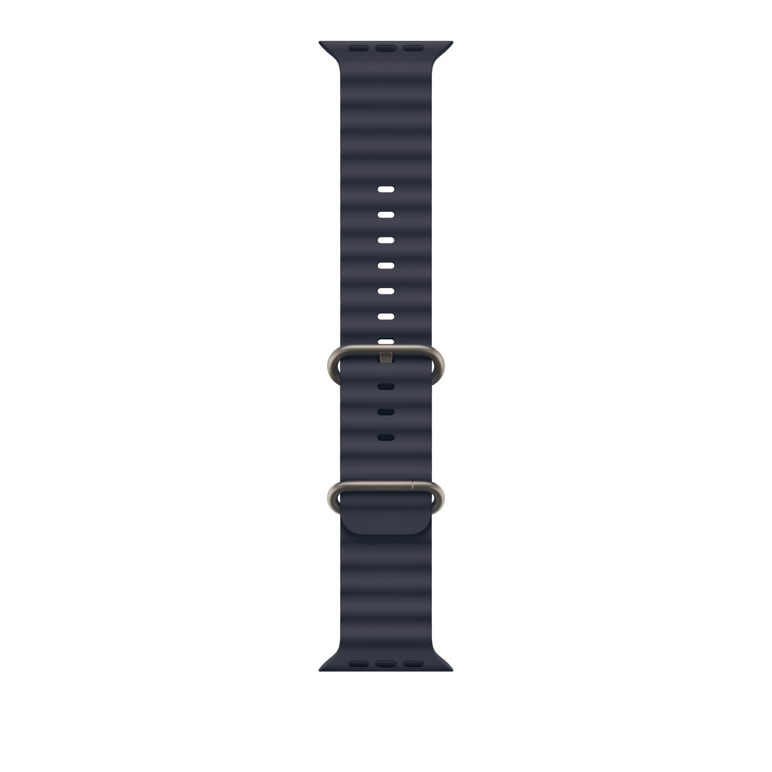 Apple Watch Band 49mm - Ocean Band for Apple Watch Ultra & Series 8/7/6/5/4/3/2/1 - Navy Blue Waterproof Silicone Strap with Titanium Finish - Perfect for Swimming, Surfing & Outdoor Activities