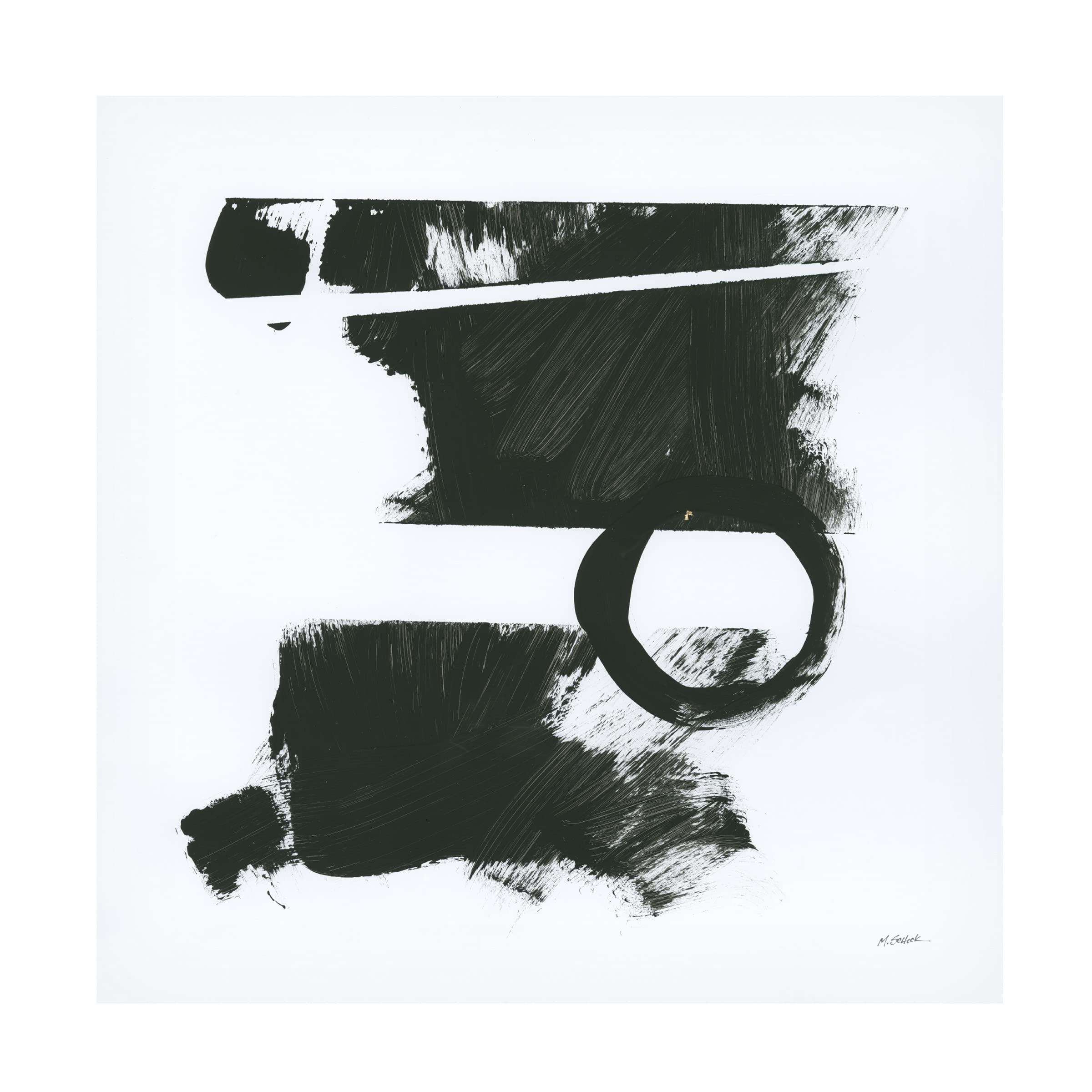 Mike Schick Gold and Black Elements XVII Canvas Wall Art - Modern Abstract Painting for Living Room, Bedroom & Office Decor | Trademark Fine Art