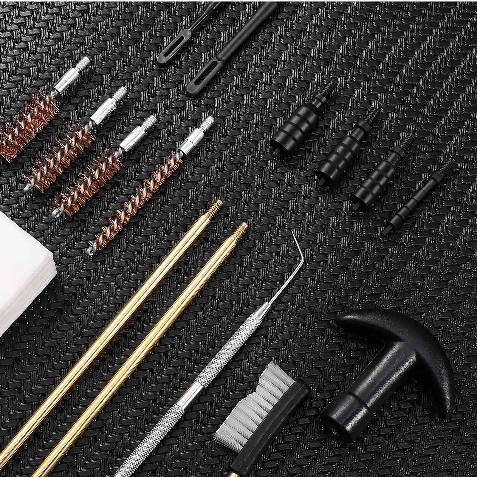 Universal Handgun Cleaning Kit for CZ vz.82 & CZ 83 9×18mm Makarov Pistols - Bronze Bore Brush, Metal Jags Tips, Compact Zippered Case - Perfect for Home Maintenance & Range Cleaning