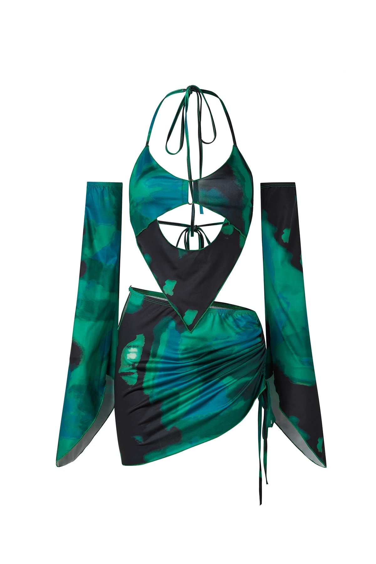 Sexy Y2K Rave Outfits for Women - 2 Piece Long Sleeve Festival Outfit Set | Perfect for Summer Music Festivals, Birthday Parties & Clubwear