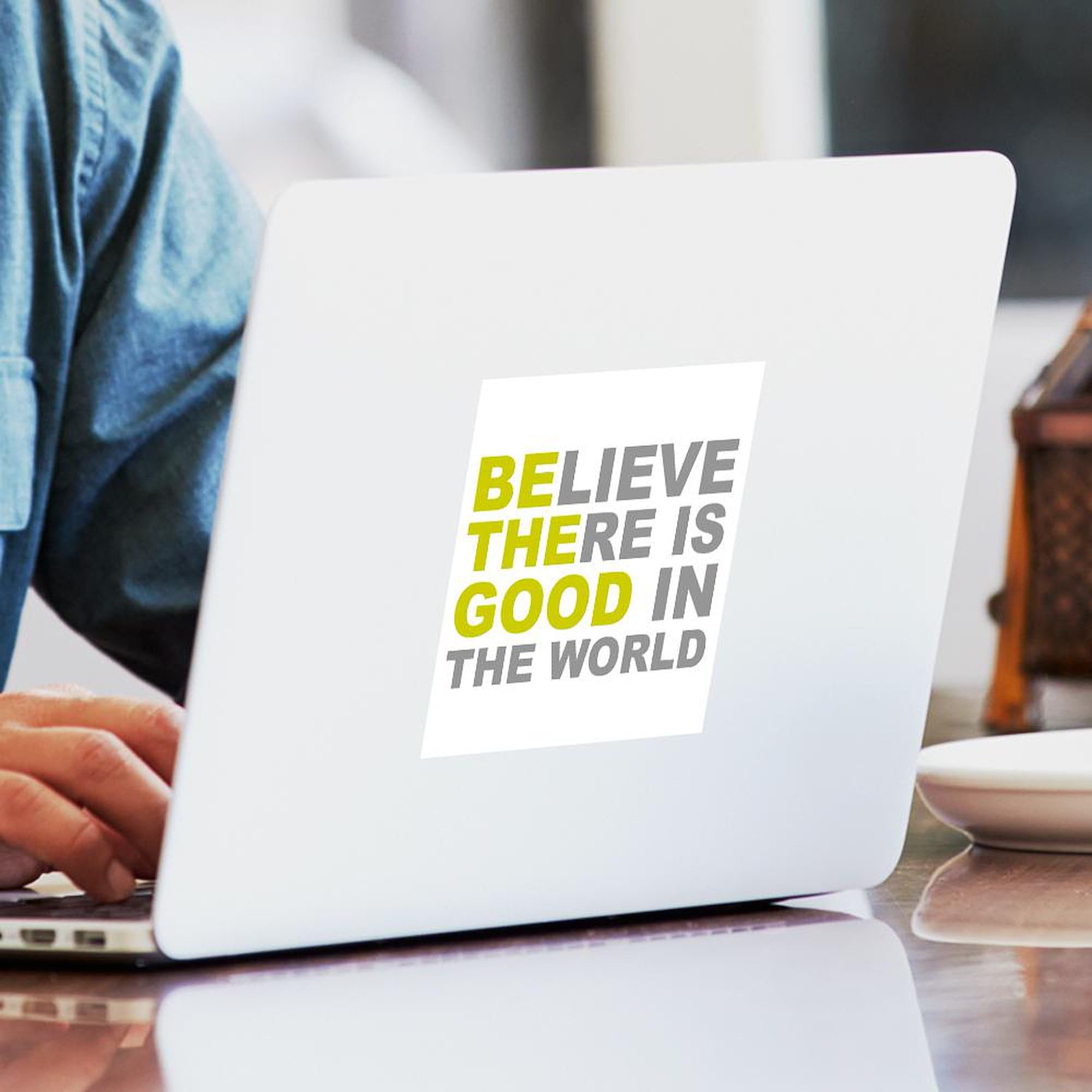 Believe There Is Good Be The Good Square Bumper Sticker - Waterproof Vinyl Car Decal for Windows, Laptops & Notebooks - Motivational Quote Sticker for Cars, Trucks, Laptops & Water Bottles