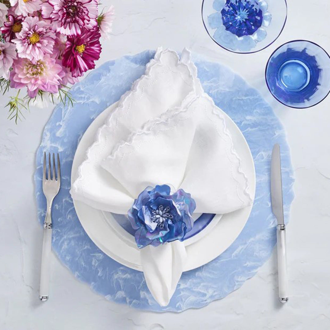 Elegant Floral Napkin Rings for Wedding, Dinner Party & Holiday Decor - Set of 12 Gold-Plated Gardenia Flower Napkin Holders for Table Setting