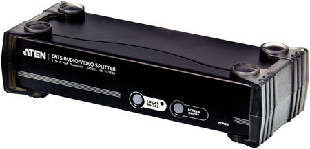 Aten VS1504T 4-Port Cat5 VGA Splitter with Stereo Audio & RS232 Support | 150m Range | 1600x1200@60Hz | 3-Level Cascade | Ideal for Conference Rooms, Digital Signage & Multi-Monitor Setups