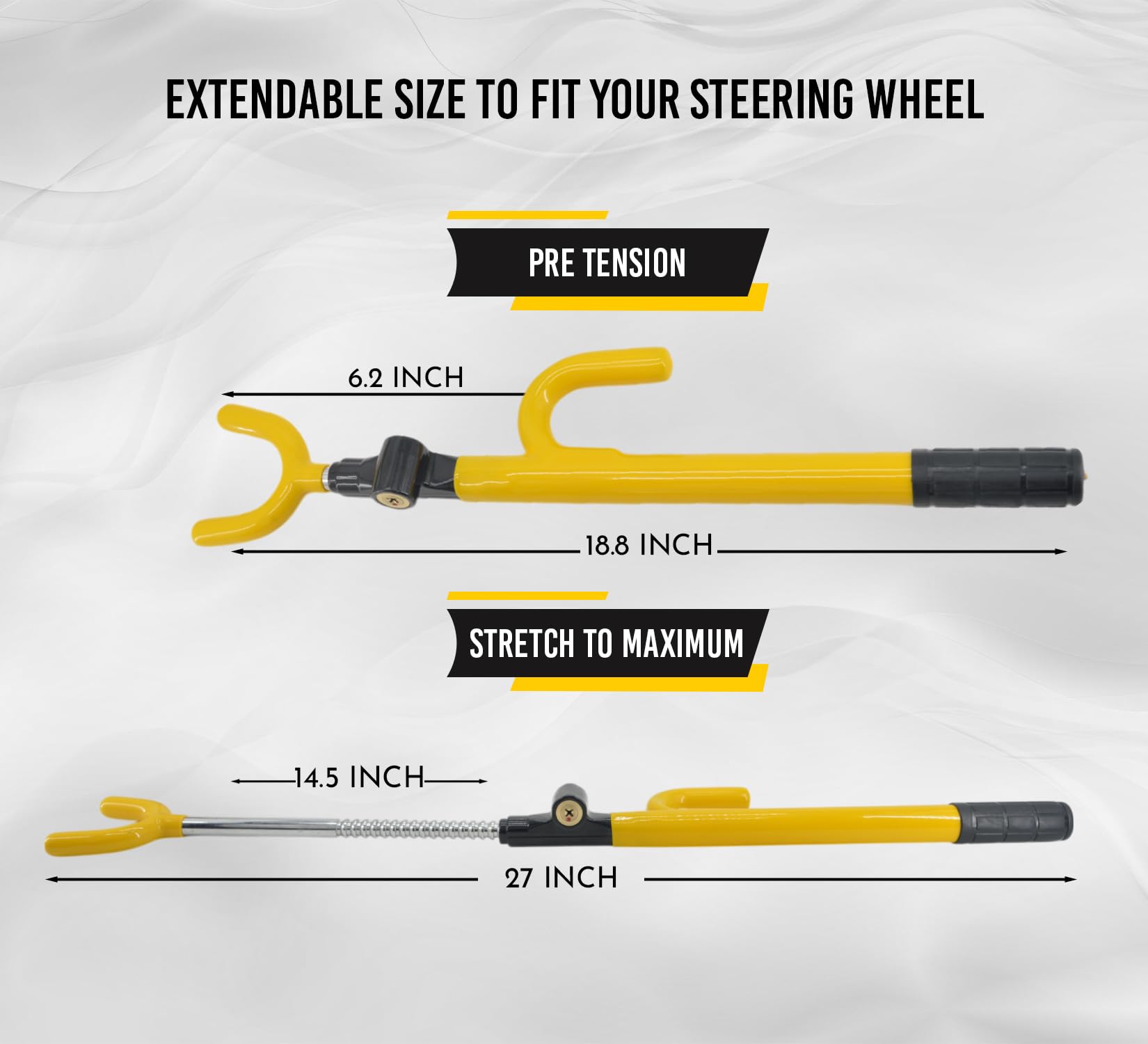 Anti-Theft Steering Wheel Lock - Dual Metal Hooks, No Scratch Design for Cars & Trucks - Secure Parking Protection