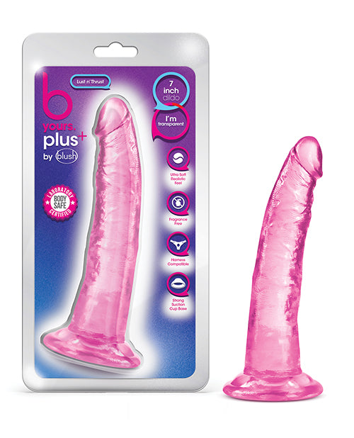 B Yours Plus Lust n' Thrust Realistic 7.5 Inch Pink Dildo - Adult Sex Toy for Solo Play & Couples Intimacy