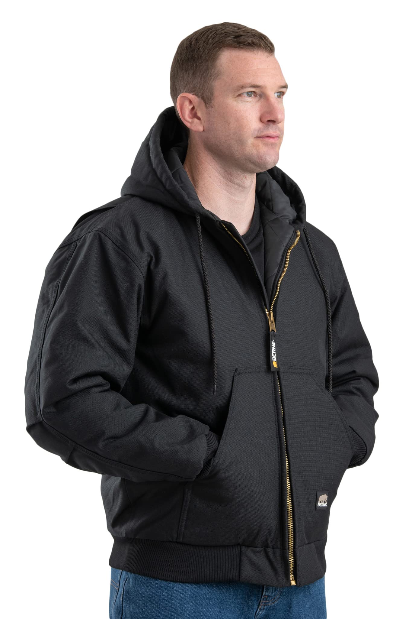 Berne Men's Insulated Hooded Jacket for Winter Outdoor