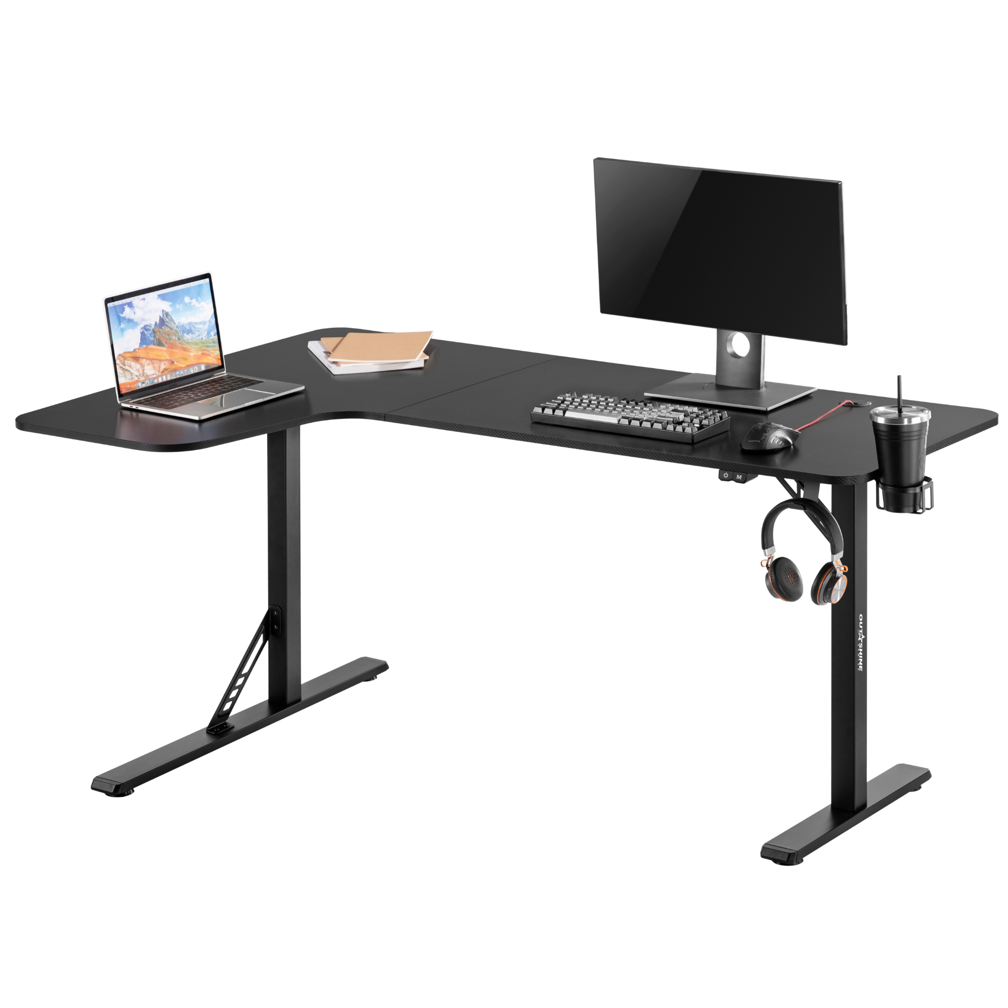 Citadel Gaming Desk V2 - 160cm Wide L-Shaped Computer Desk for PC Gamers | Ergonomic Home Office Setup with Cable Management | Perfect for Streaming & Esports