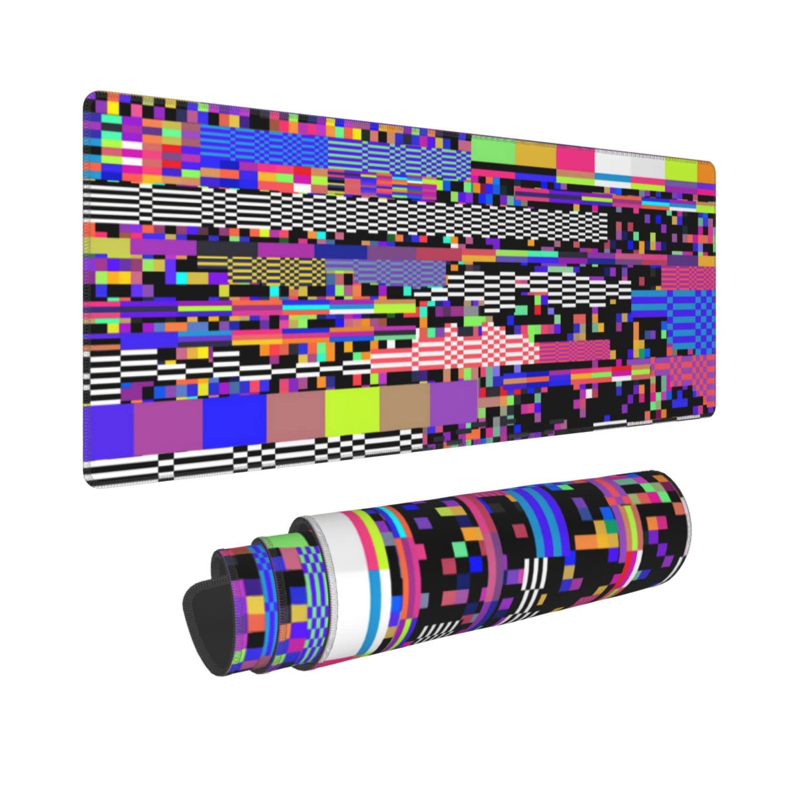 Vaporwave Retrowave 80s Gaming Mouse Pad - Extra Large 31.5 x 11.8 Inch Oversized Desk Mat with Stitched Edges for PC, Mac & Gaming Setup | Retro Aesthetic Computer Accessory for Office & Home Workspace