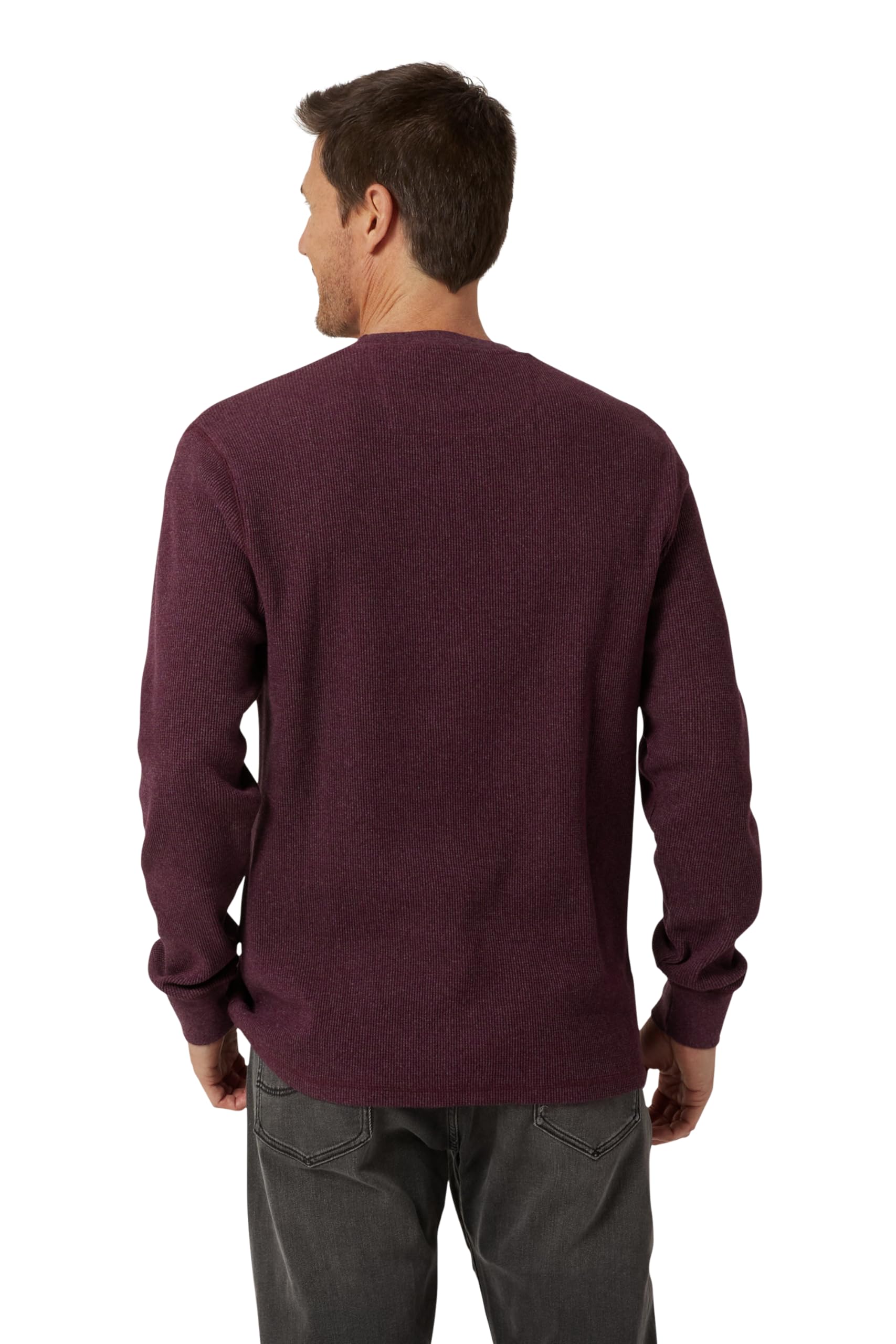 Chaps Men's Long Sleeve Thermal Crewneck Shirt - Waffle Knit Casual Button-Up Shirt for Men (Sizes M-XXL) - Perfect for Winter Layering, Office Wear & Outdoor Activities