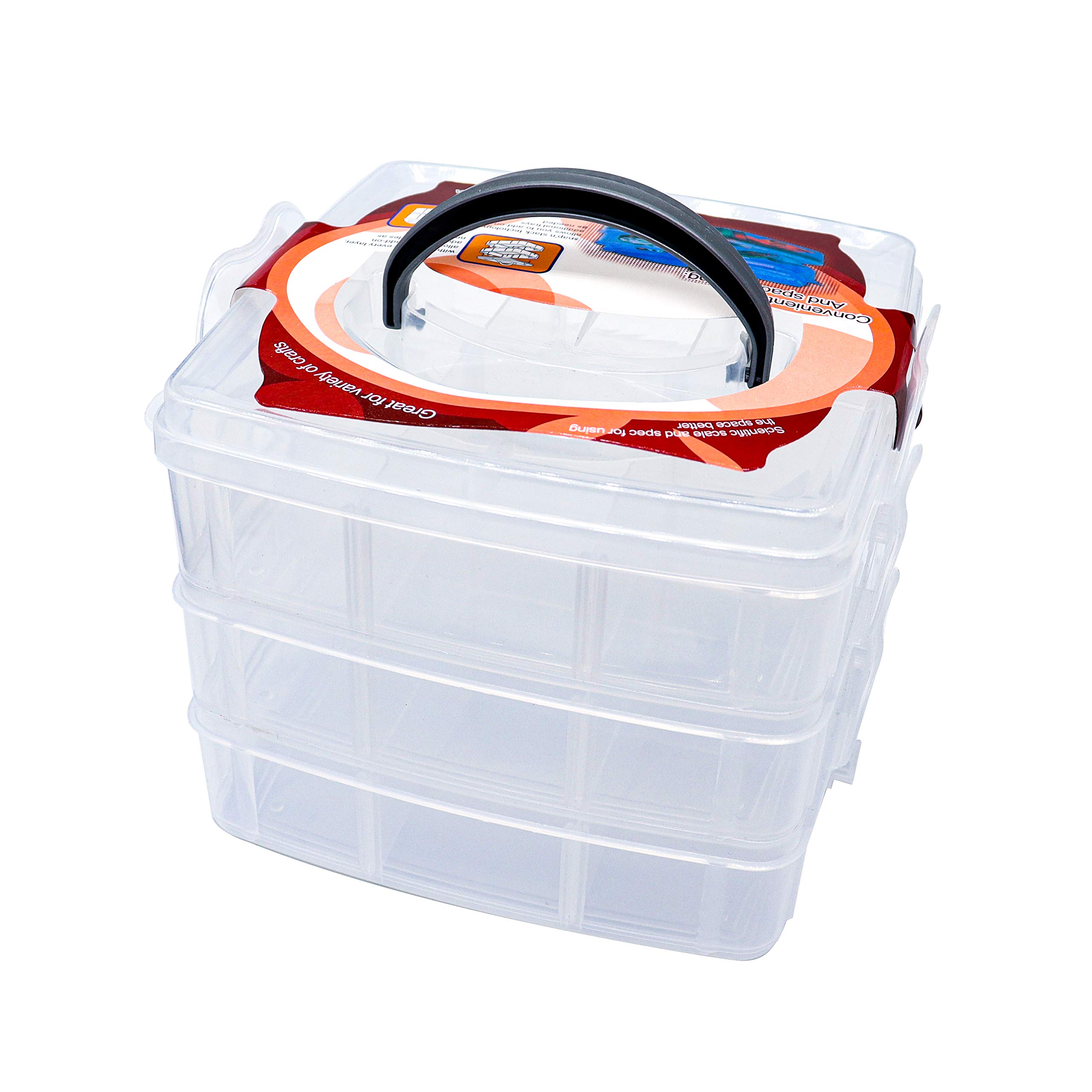 3-Layer Stackable Craft Organizer Box with Adjustable Compartments - Perfect for Jewelry, Hardware, Art Supplies, Beads & Beauty Accessories | Portable Storage Solution for DIY Crafts, Home Organization & Kids Toys