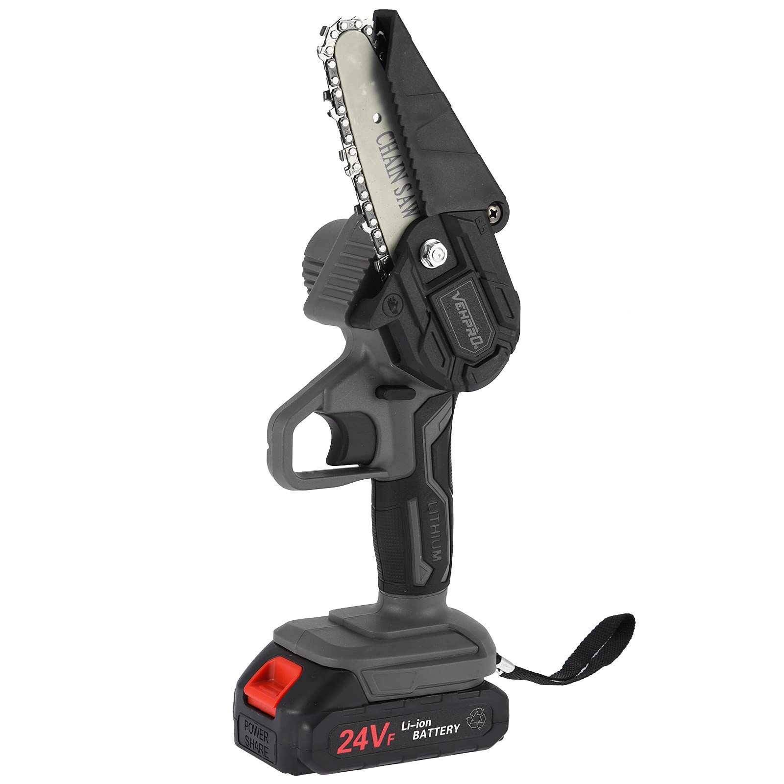 Boddenly 24V Cordless Electric Chainsaw - Powerful Battery-Powered Wood Cutting Tool for DIY Woodworking, Tree Trimming & Outdoor Projects (Grey)
