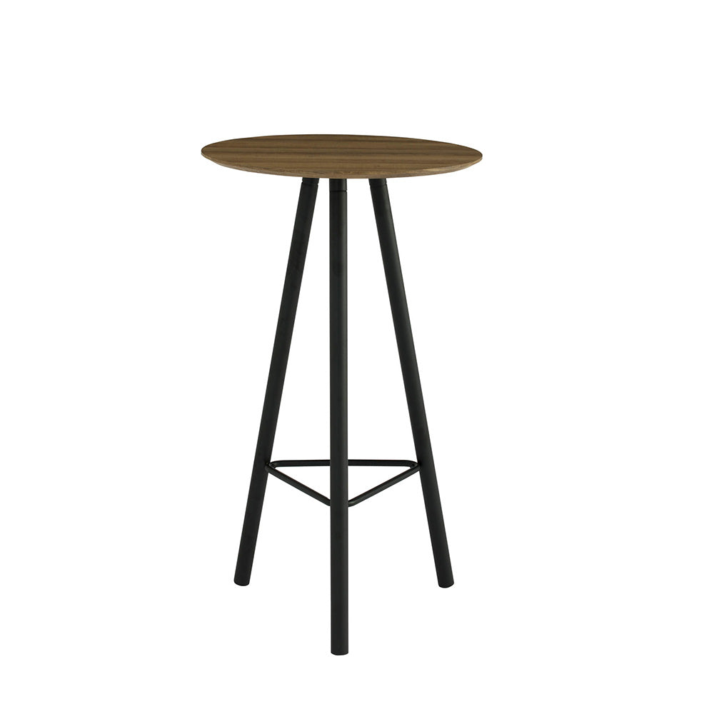 TAIJO 60cm Walnut & Black Bar Table - Modern Kitchen Counter Height Table for Dining, Entertaining & Small Spaces