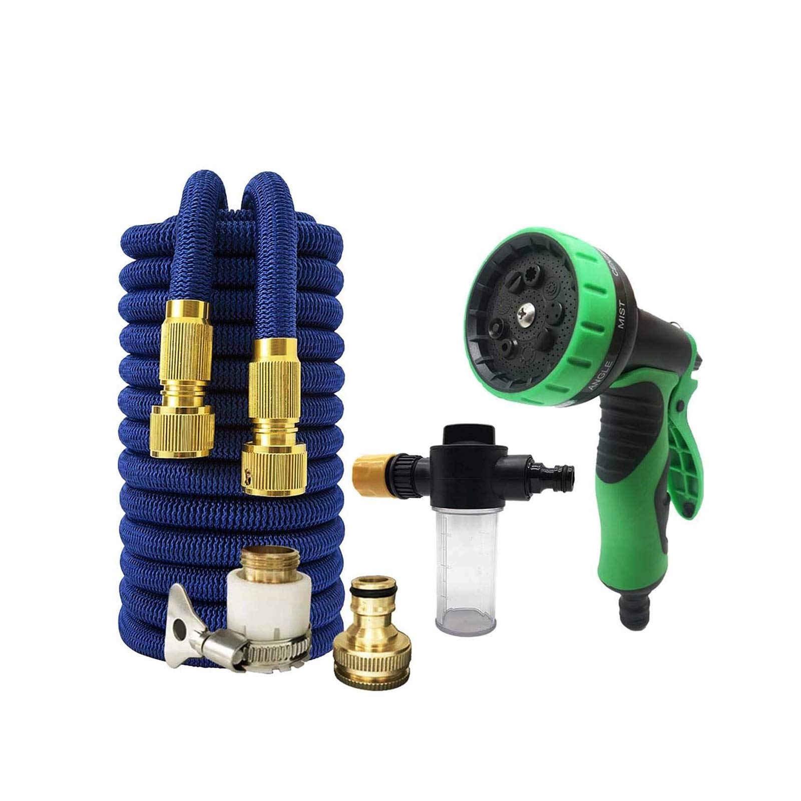 LOVCCIE Telescopic Garden Hose Spray Gun - High Pressure Power Washer with Foam Pot (75ft) for Car Washing, Lawn Irrigation & Outdoor Cleaning | Adjustable 17-100FT Magic Hose Nozzle
