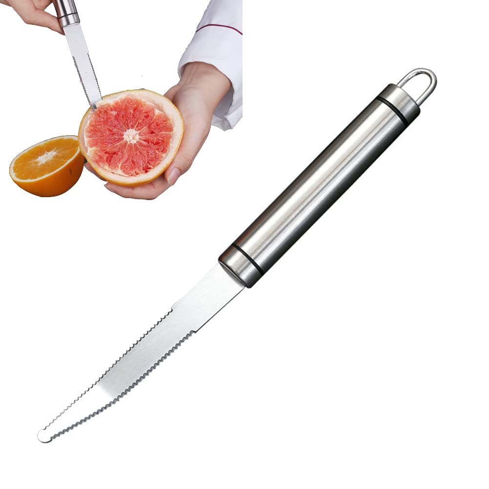 Premium Stainless Steel Grapefruit Knife - Curved Serrated Blade for Kitchen, Fruit Cutting & Bread Slicing - Professional Chef Carving Tool for Citrus Fruits, Melons & Baked Goods - Ideal for Home Cooks & Professional Kitchens