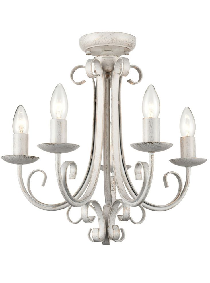 Elegant Abbey 3/5/8Lt Chandelier Ceiling Light in Painted White & Brushed Gold Finish - Perfect for Dining Room, Bedroom, or Foyer Lighting