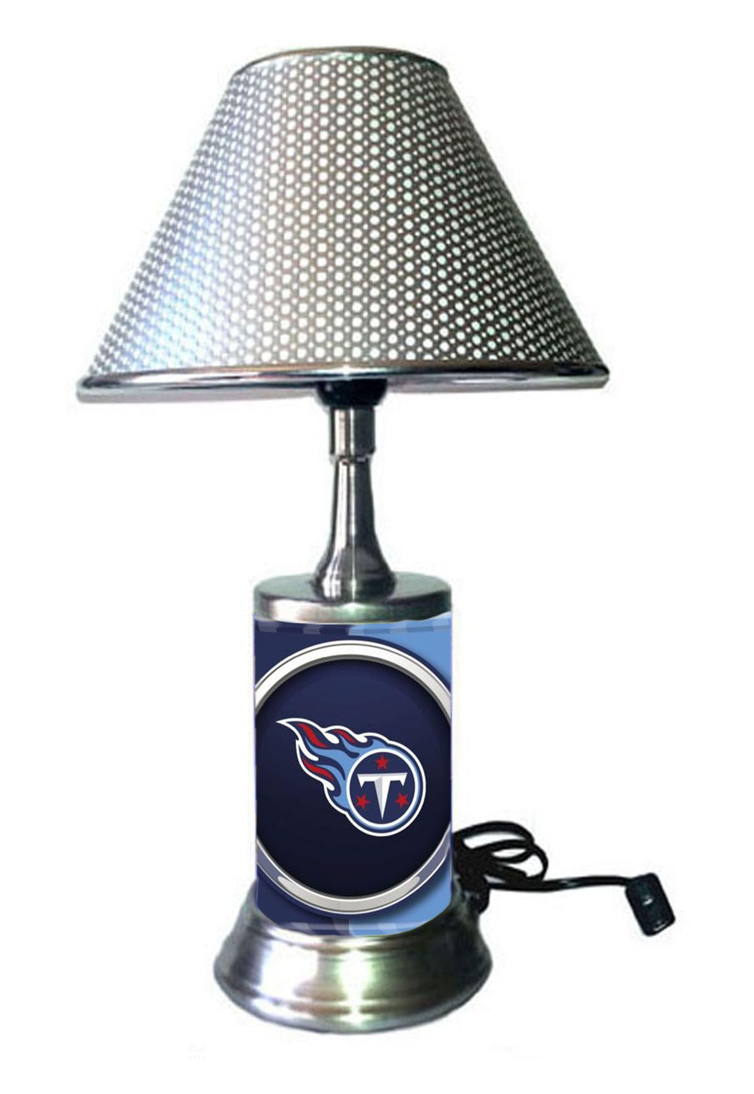 Tennessee Titans Logo Table Lamp with Fabric Shade - Durable LED Desk Light for Bedroom, Office & Game Room Decor